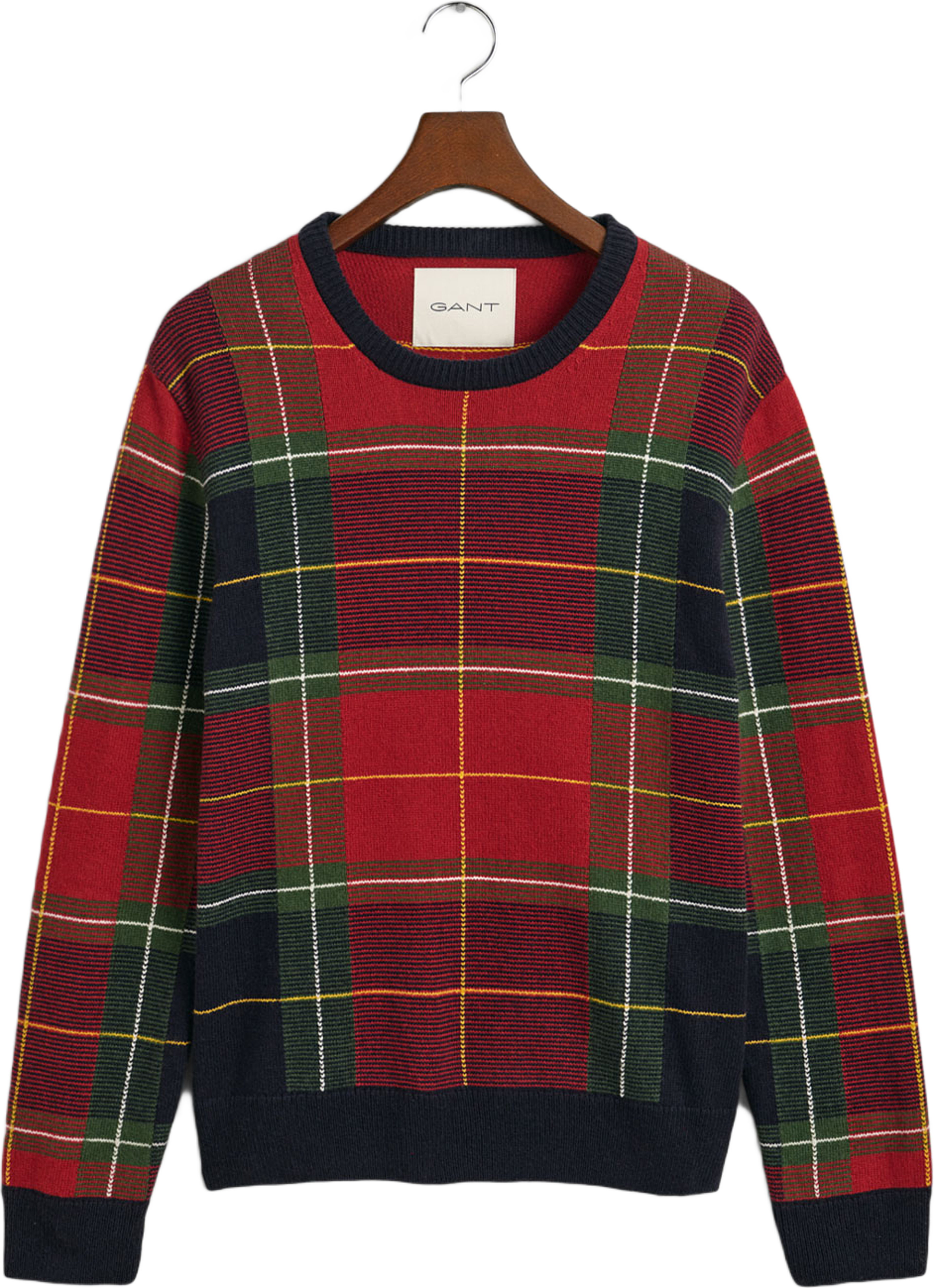 Checked C-Neck
