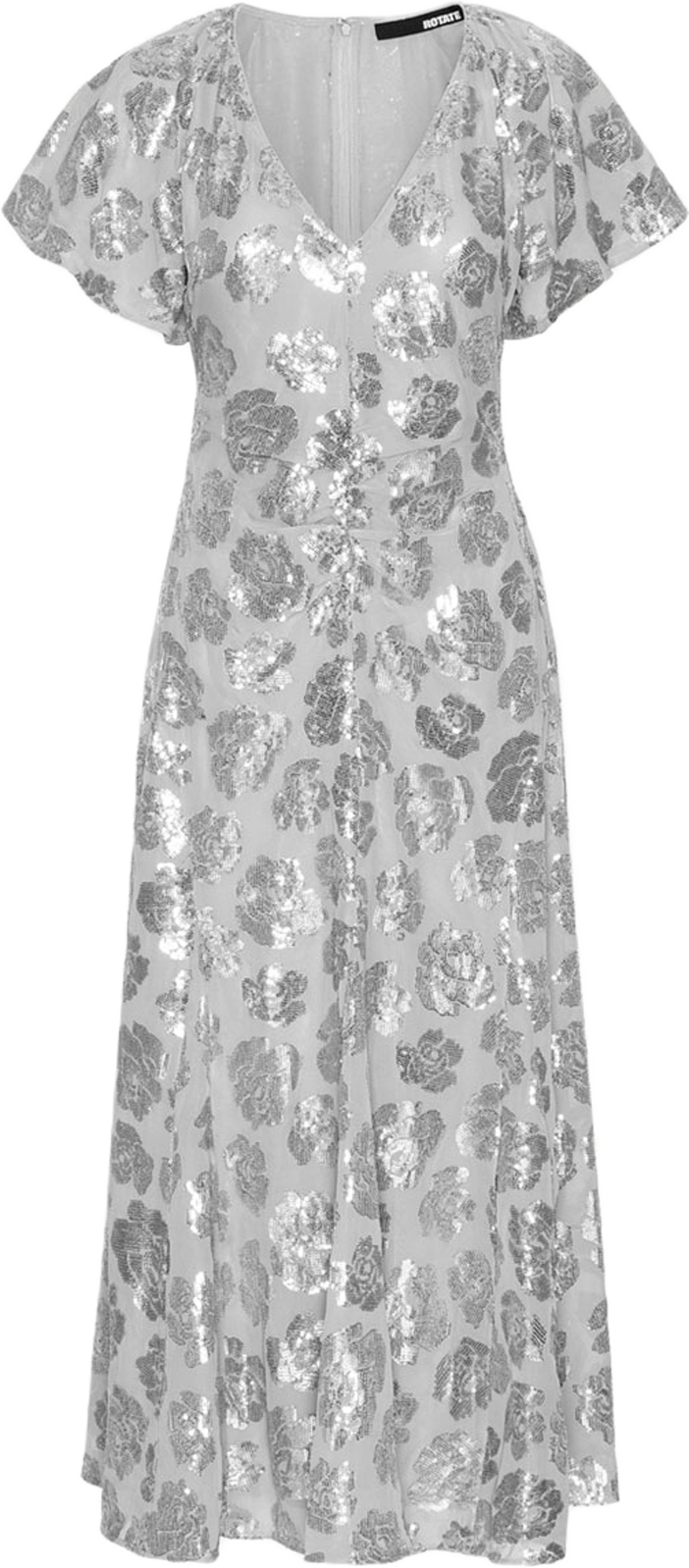 Sequin Chiffon Midi Dress