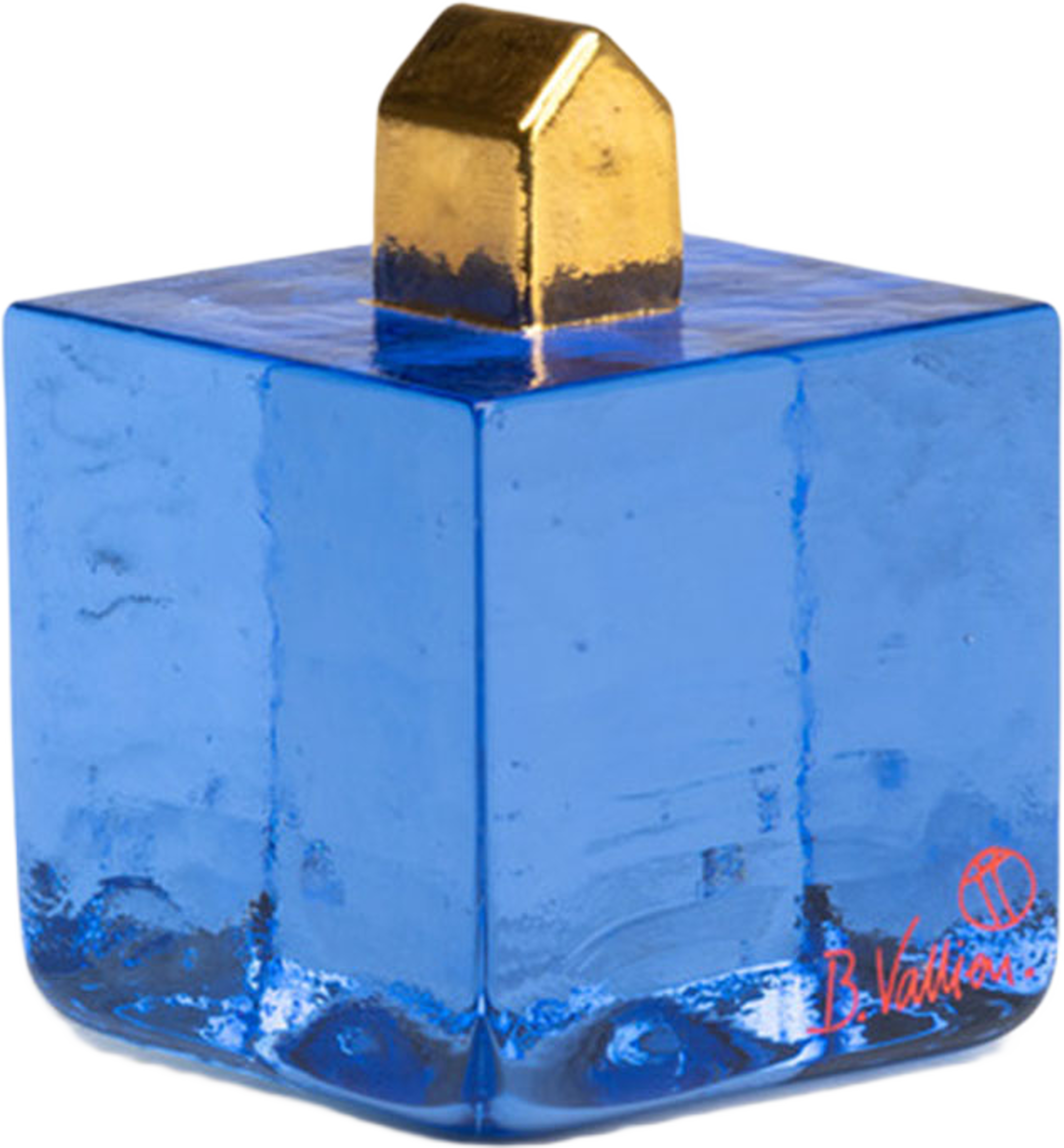 Fortress Cube Blå/Guld Bv Ac-23, från Kosta Boda, i färgen Blue. Klicka för att öppna bilden i stort format