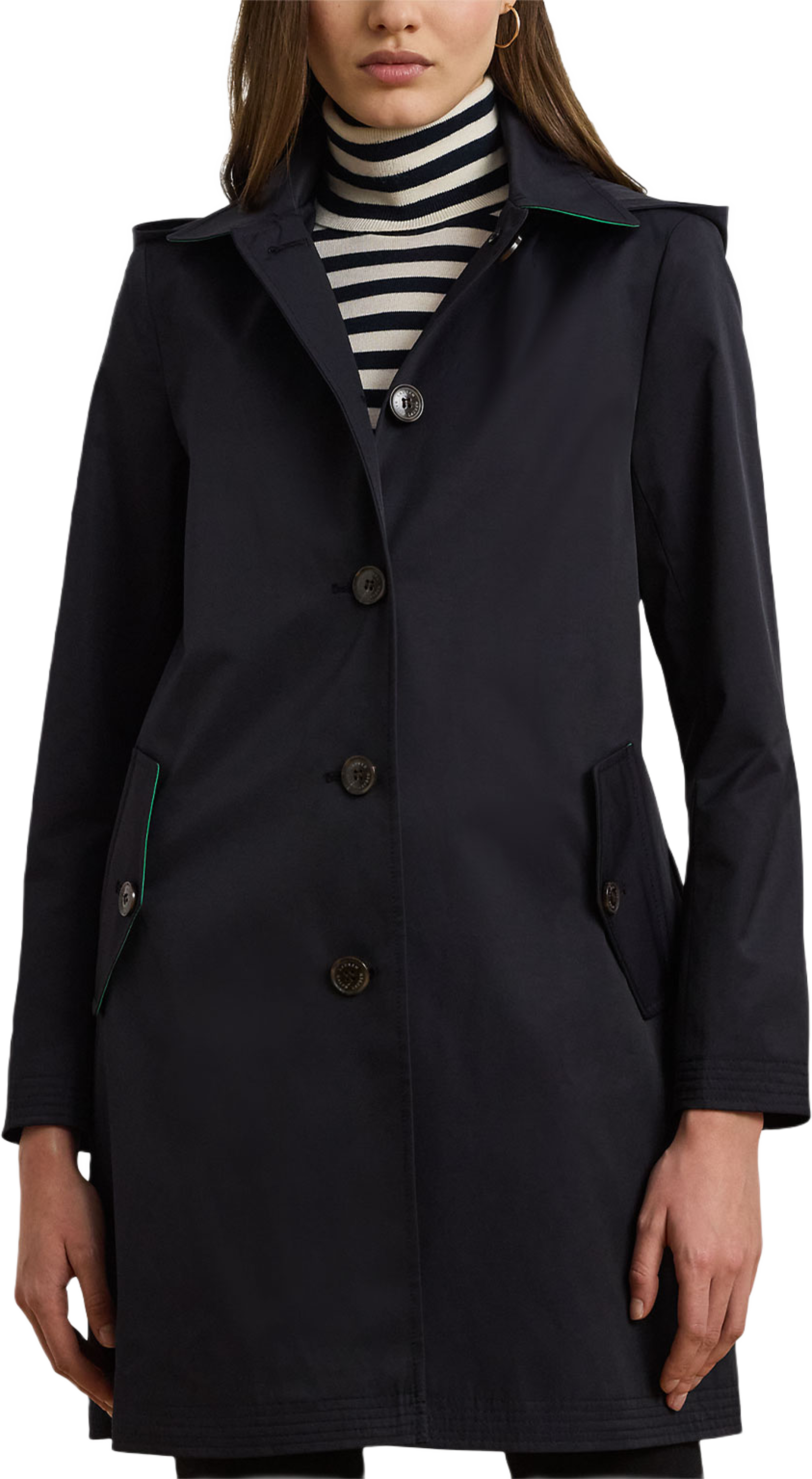 Hooded Cotton-Blend Balmacaan Coat