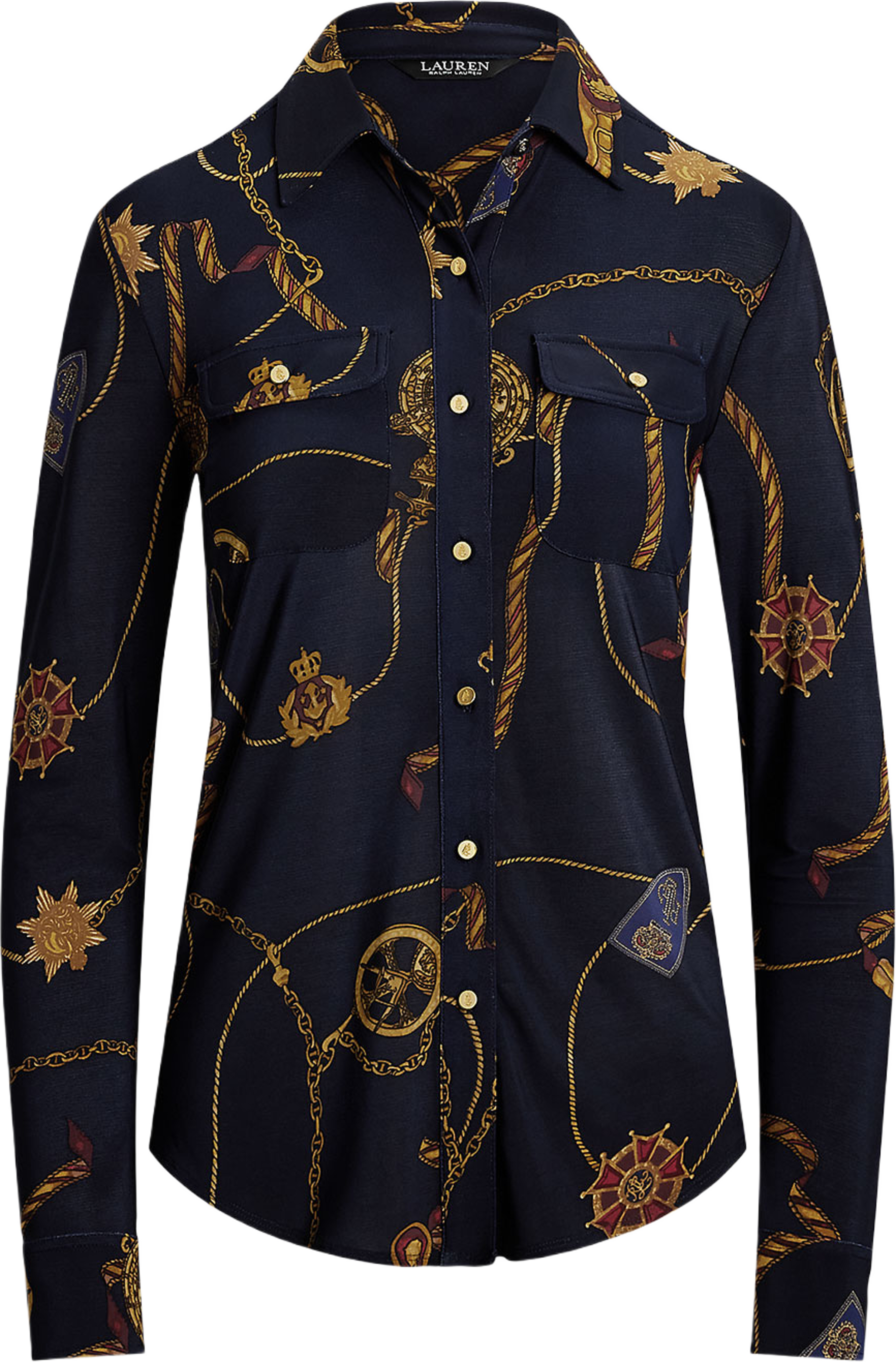 Slim Fit Belting-Print Jersey Shirt