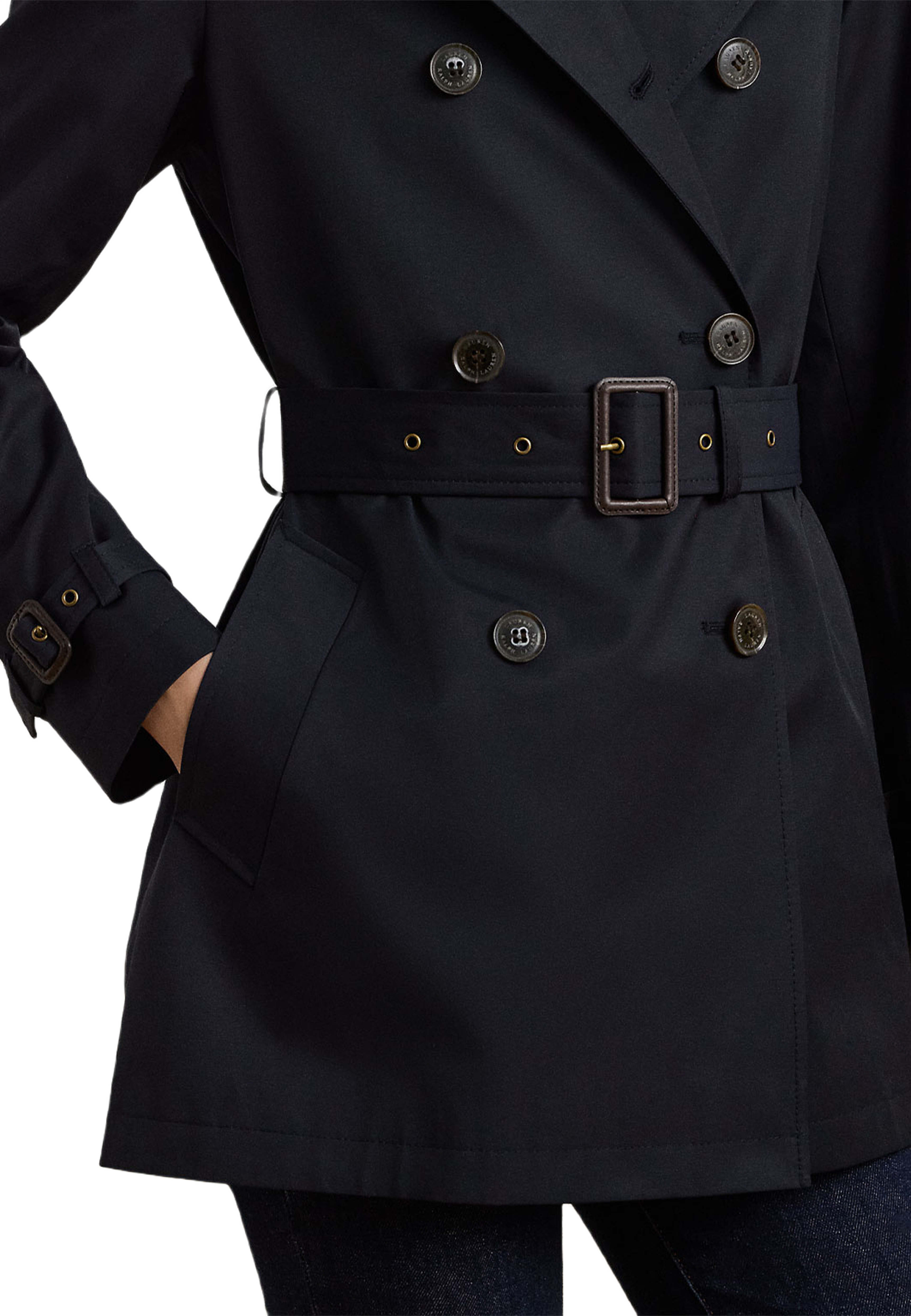Double-Breasted Cotton-Blend Trench Coat