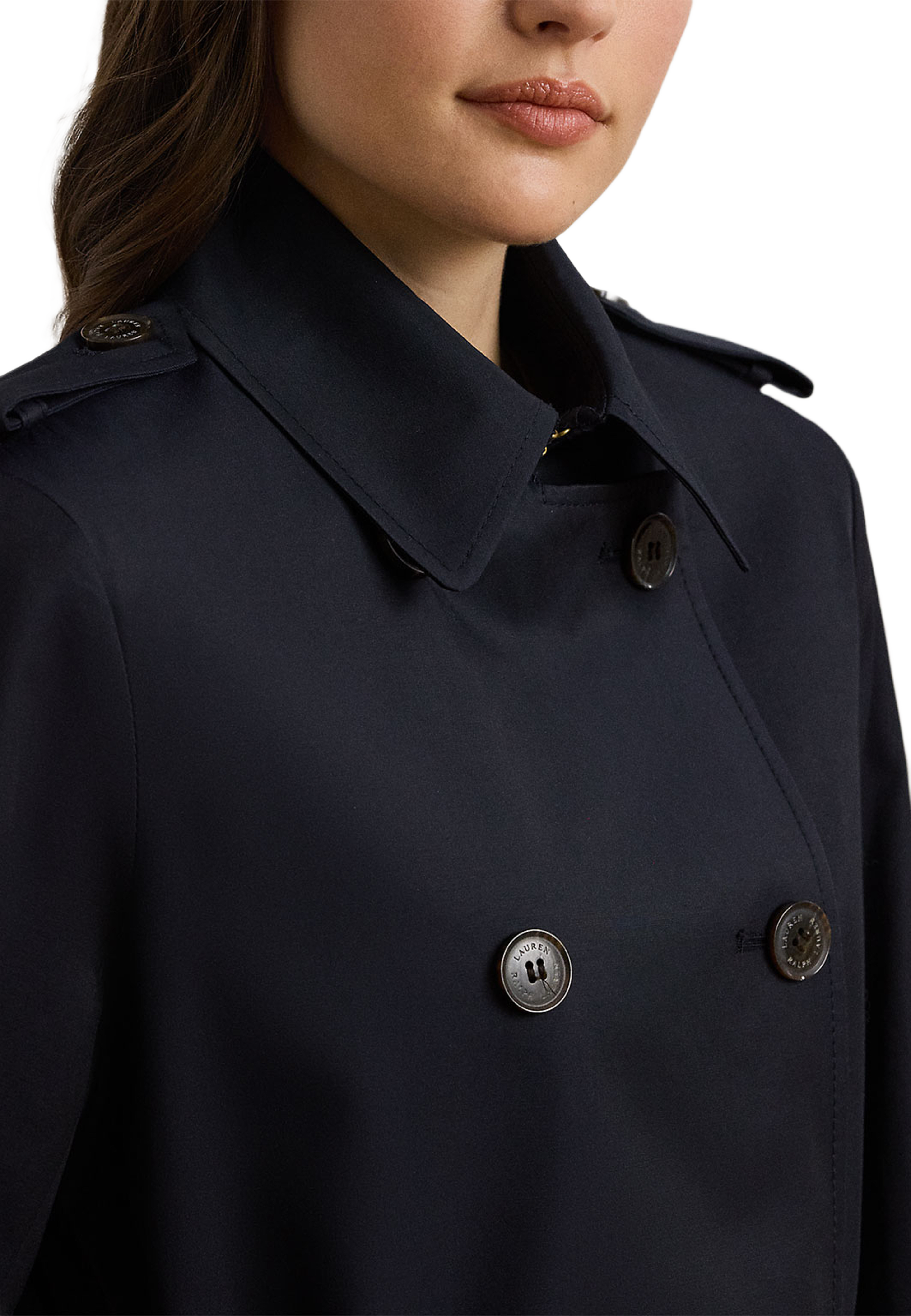 Double-Breasted Cotton-Blend Trench Coat