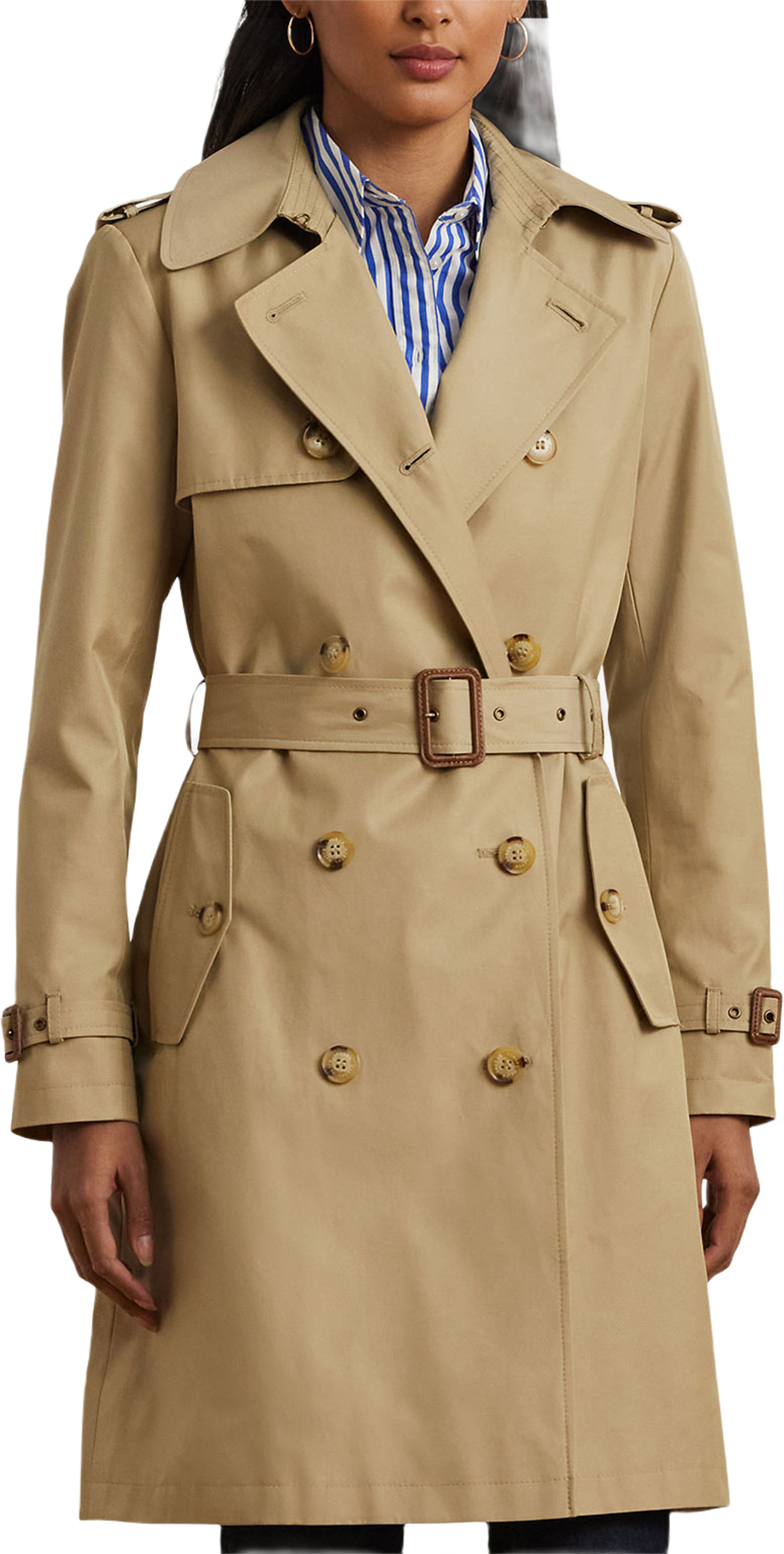 Double-Breasted Cotton-Blend Trench Coat