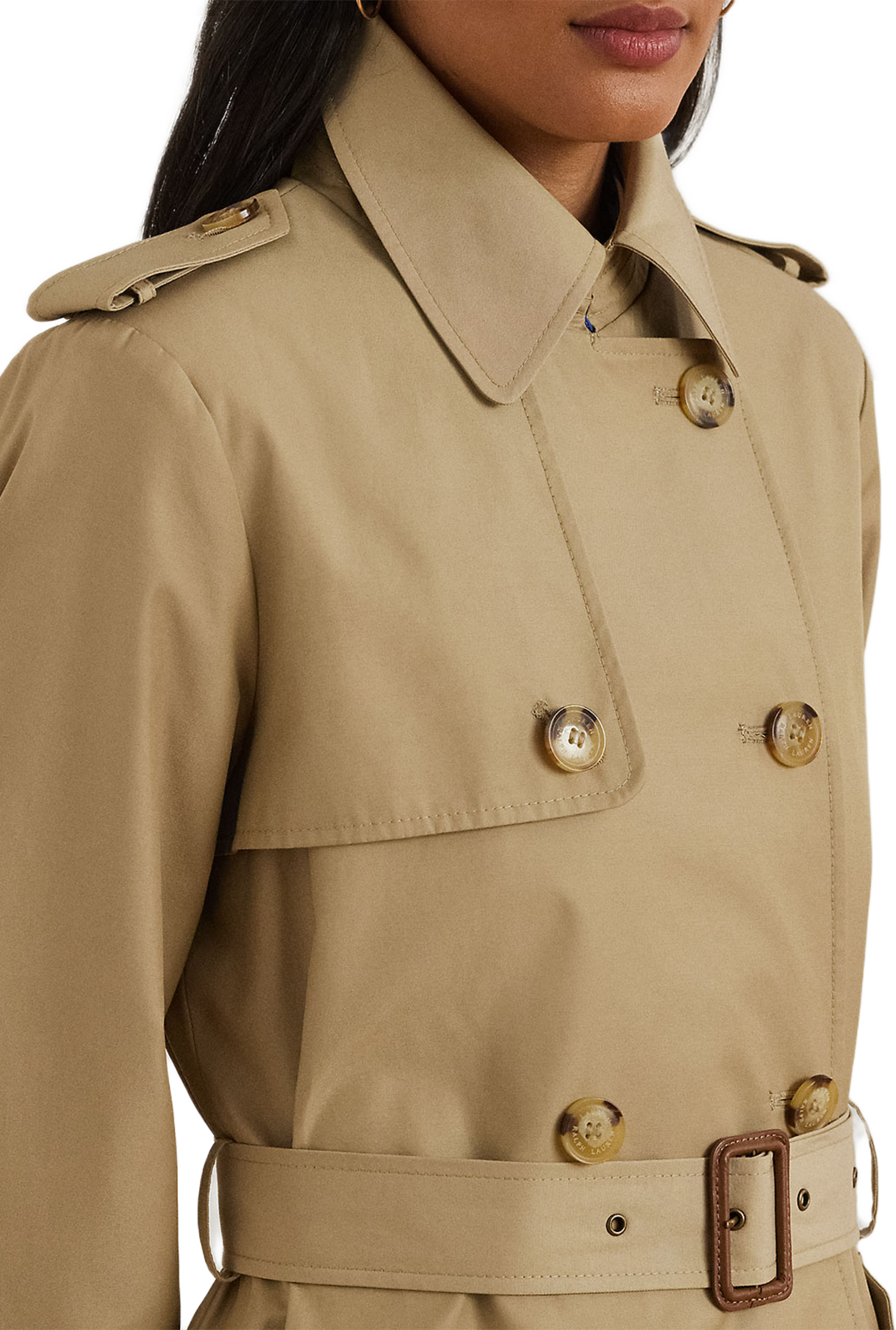 Double-Breasted Cotton-Blend Trench Coat