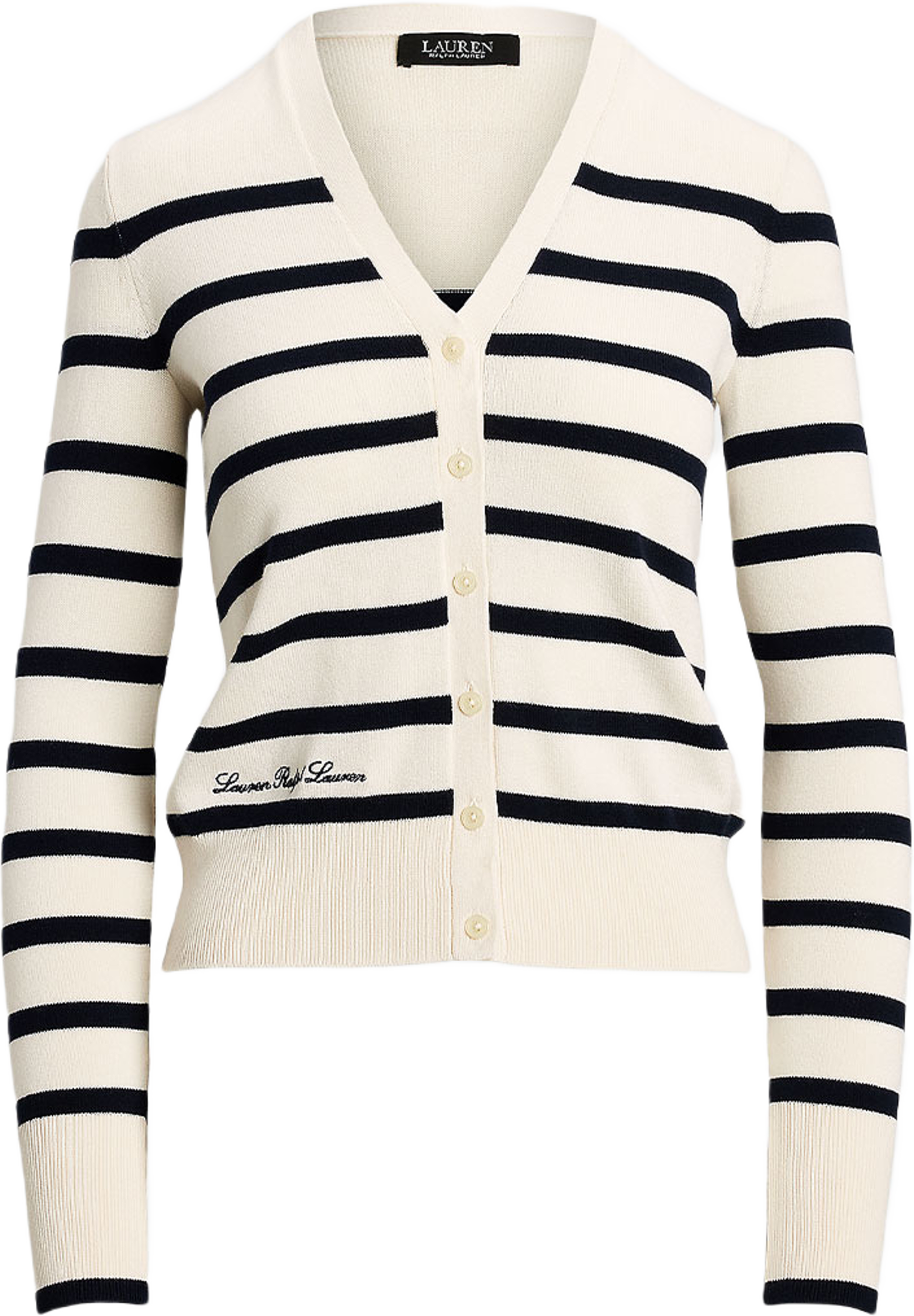 Striped Cotton-Blend Cardigan