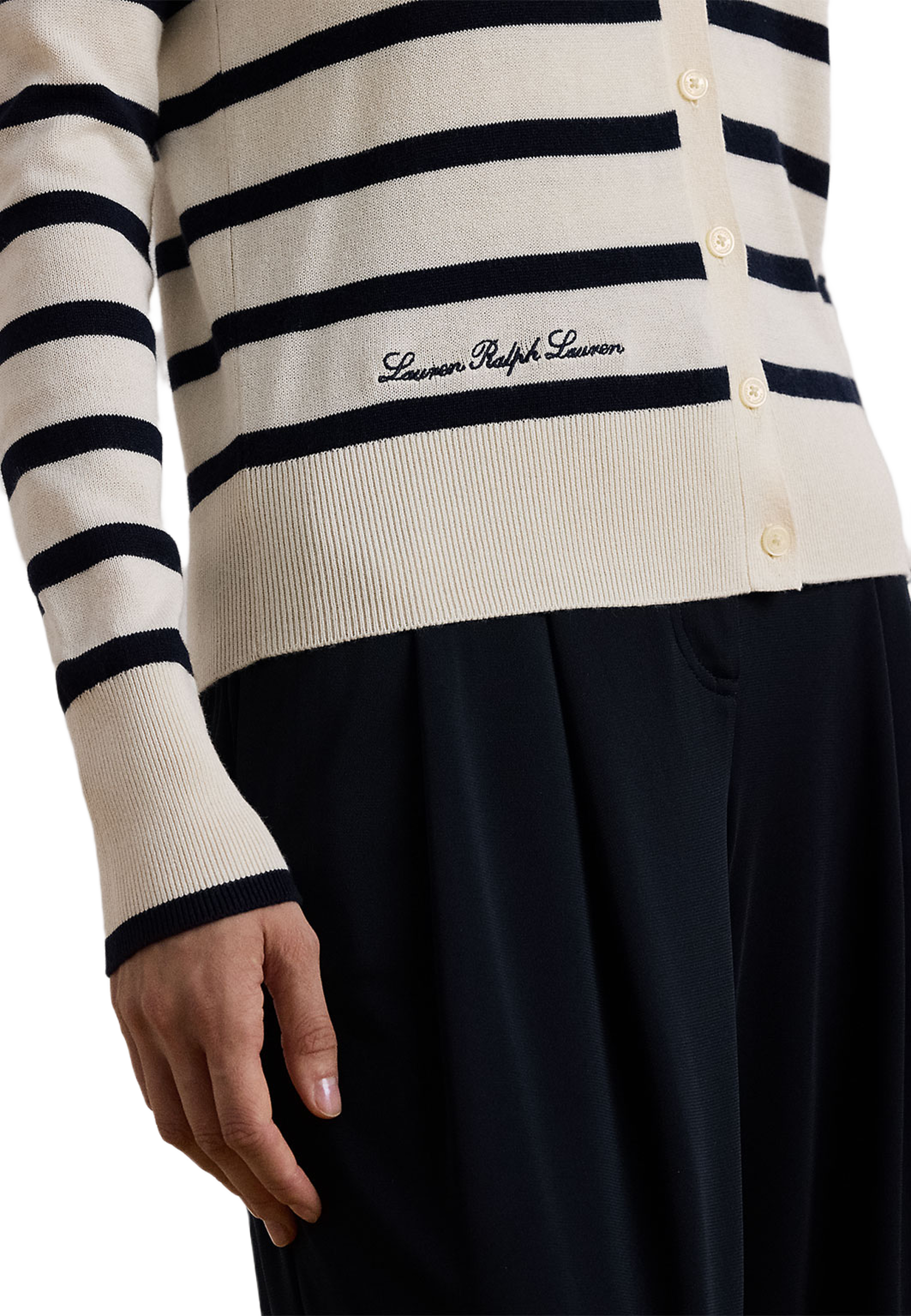 Striped Cotton-Blend Cardigan