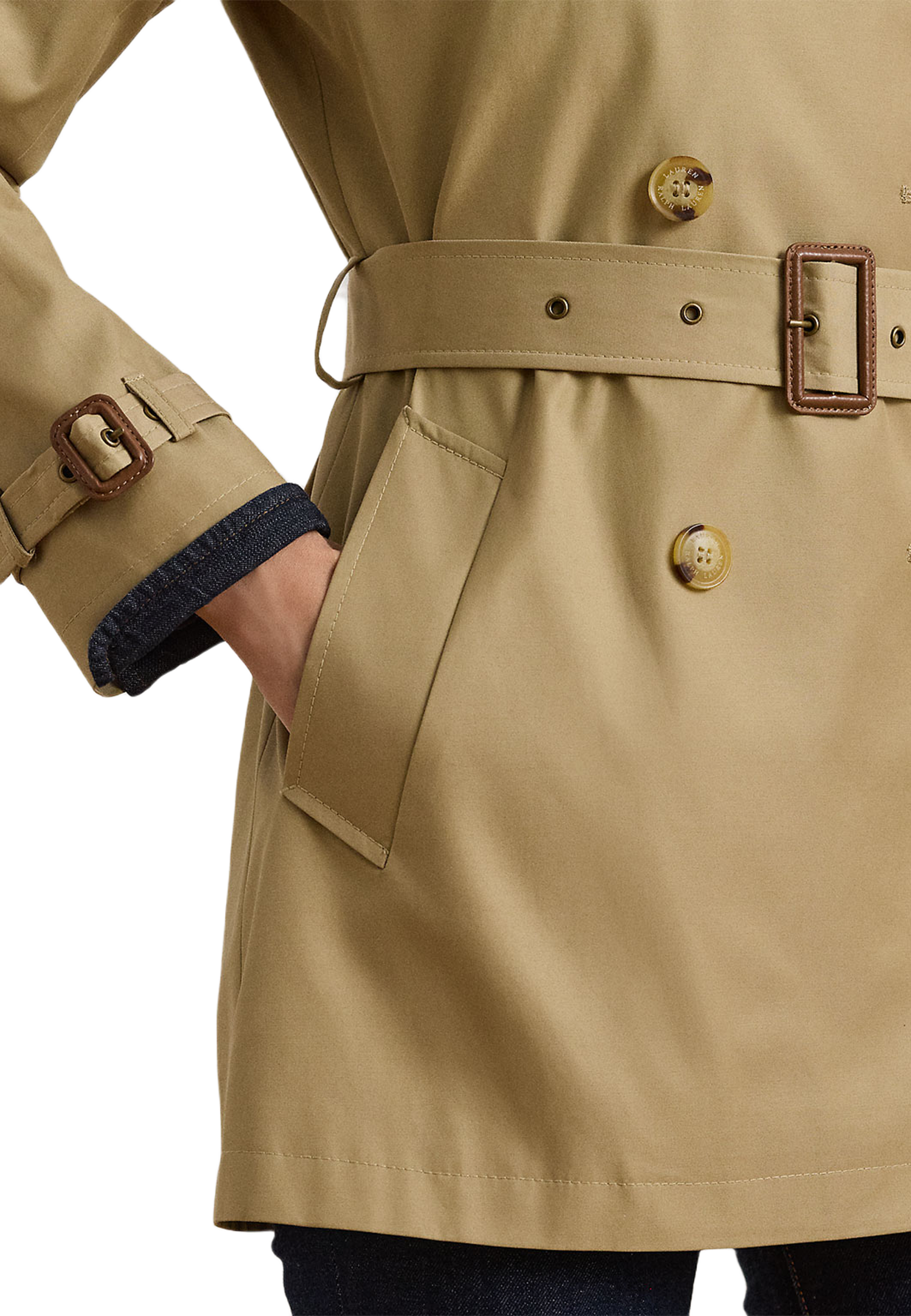 Double-Breasted Cotton-Blend Trench Coat