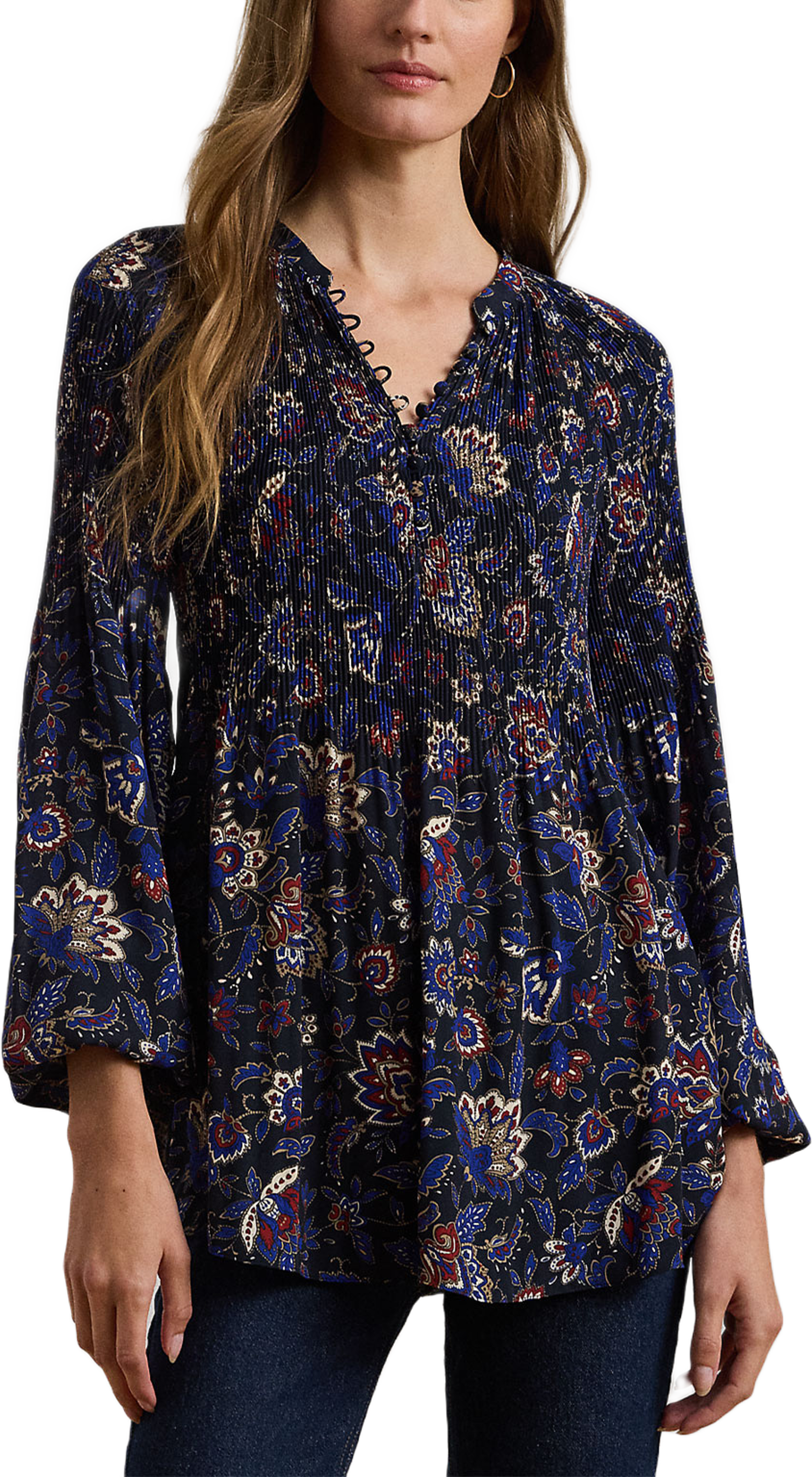 Floral Pleated Georgette Blouse