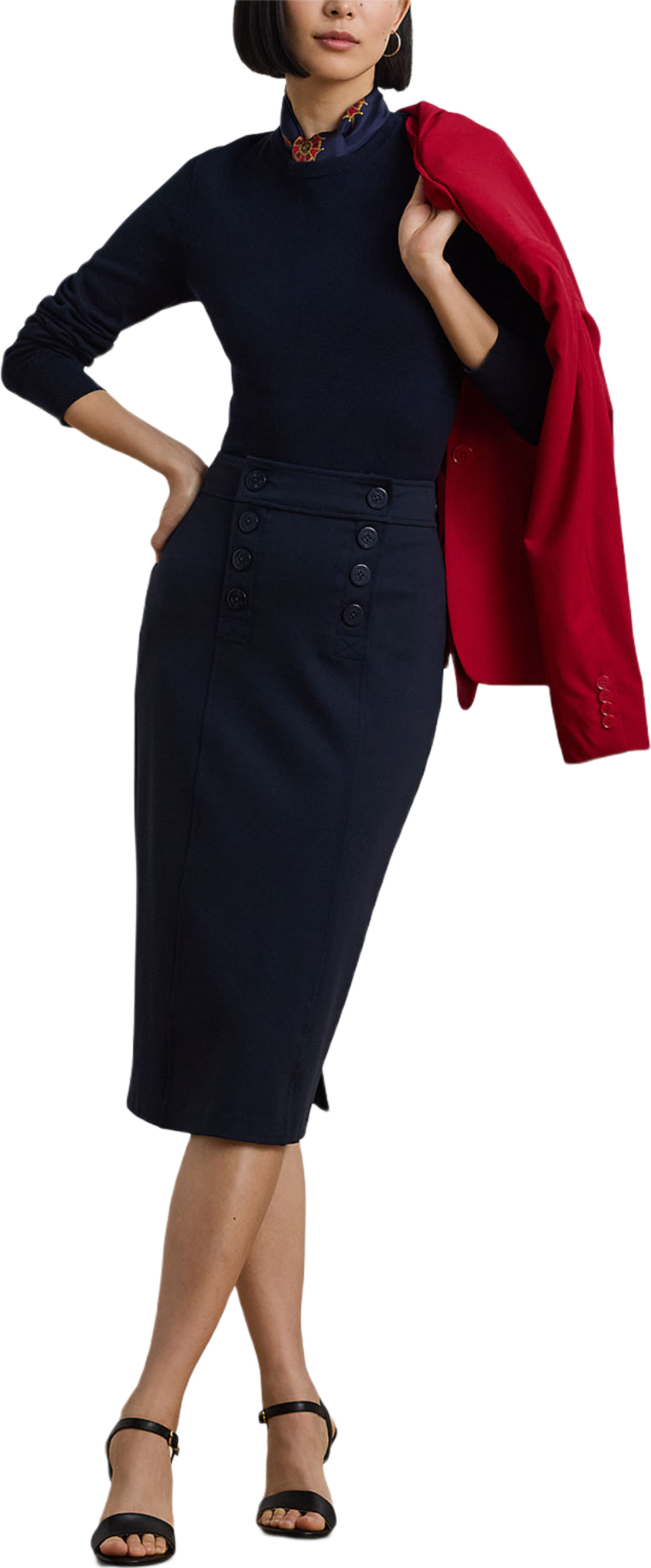 Ponte Sailor Pencil Skirt
