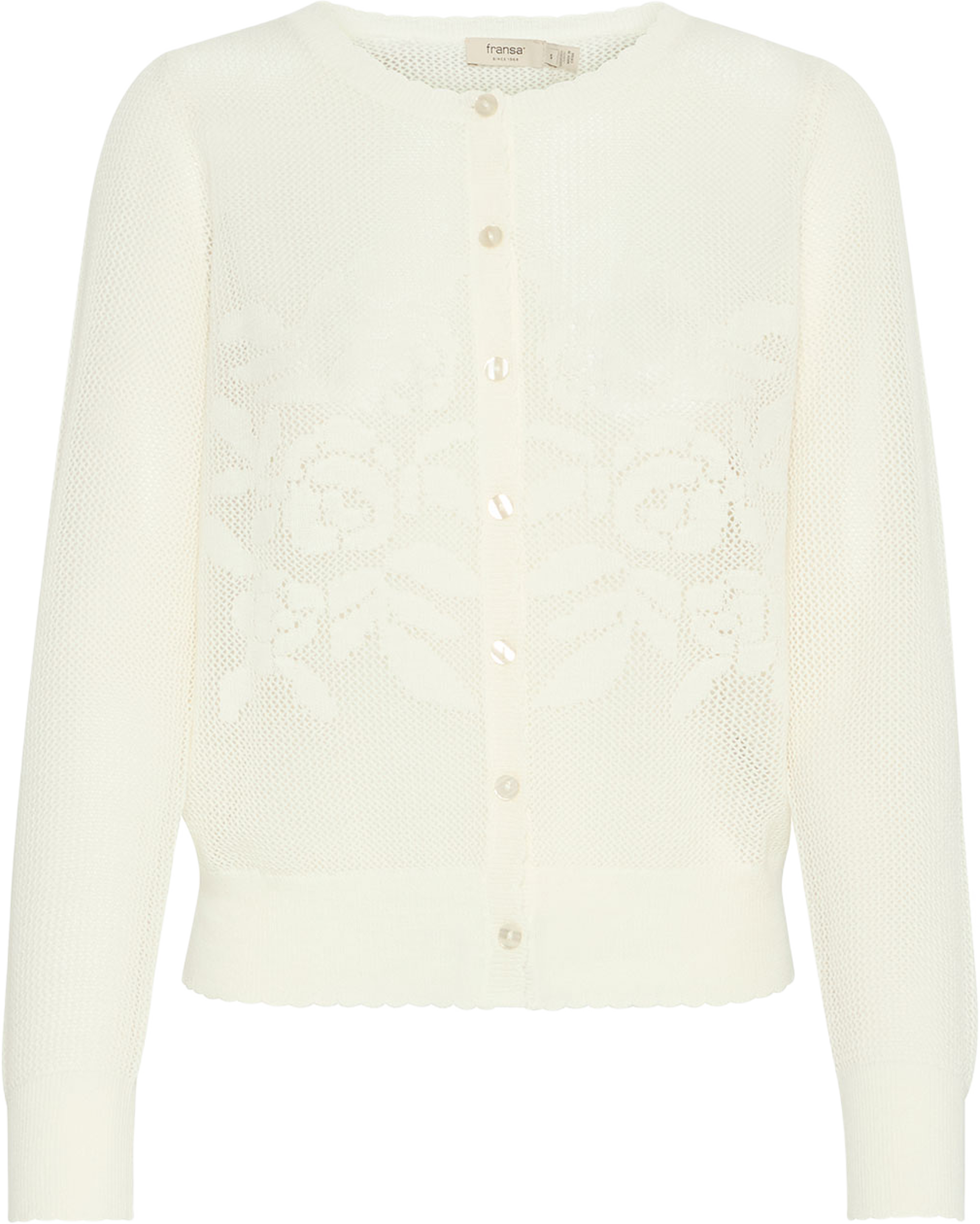 FRHEDDA CAR 1 Sweater, från Fransa, i färgen Whisper White. Klicka för att öppna bilden i stort format
