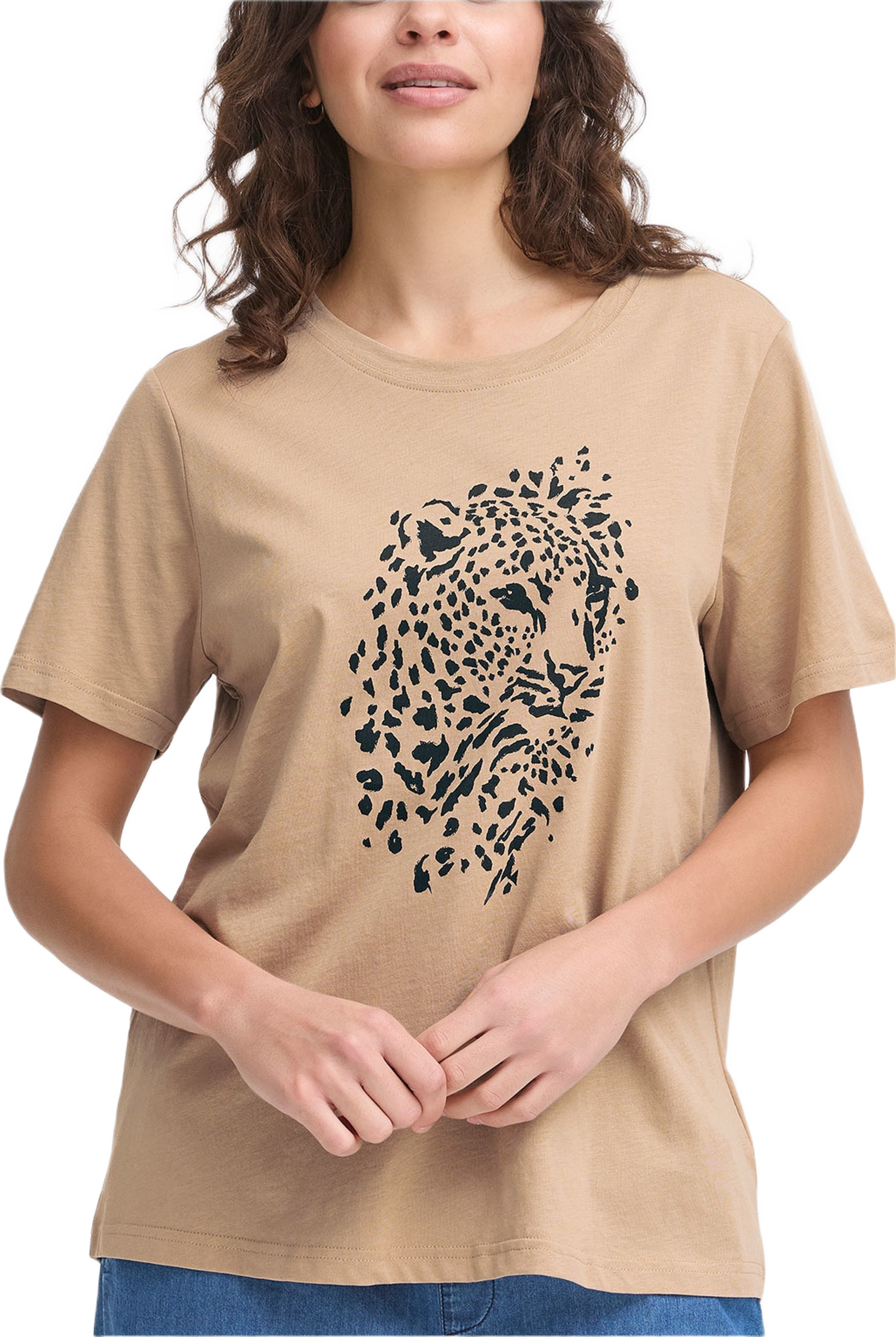 FRJUNA TEE 2 T-shirt, från Fransa, i färgen Silver Mink Mix. Klicka för att öppna bilden i stort format