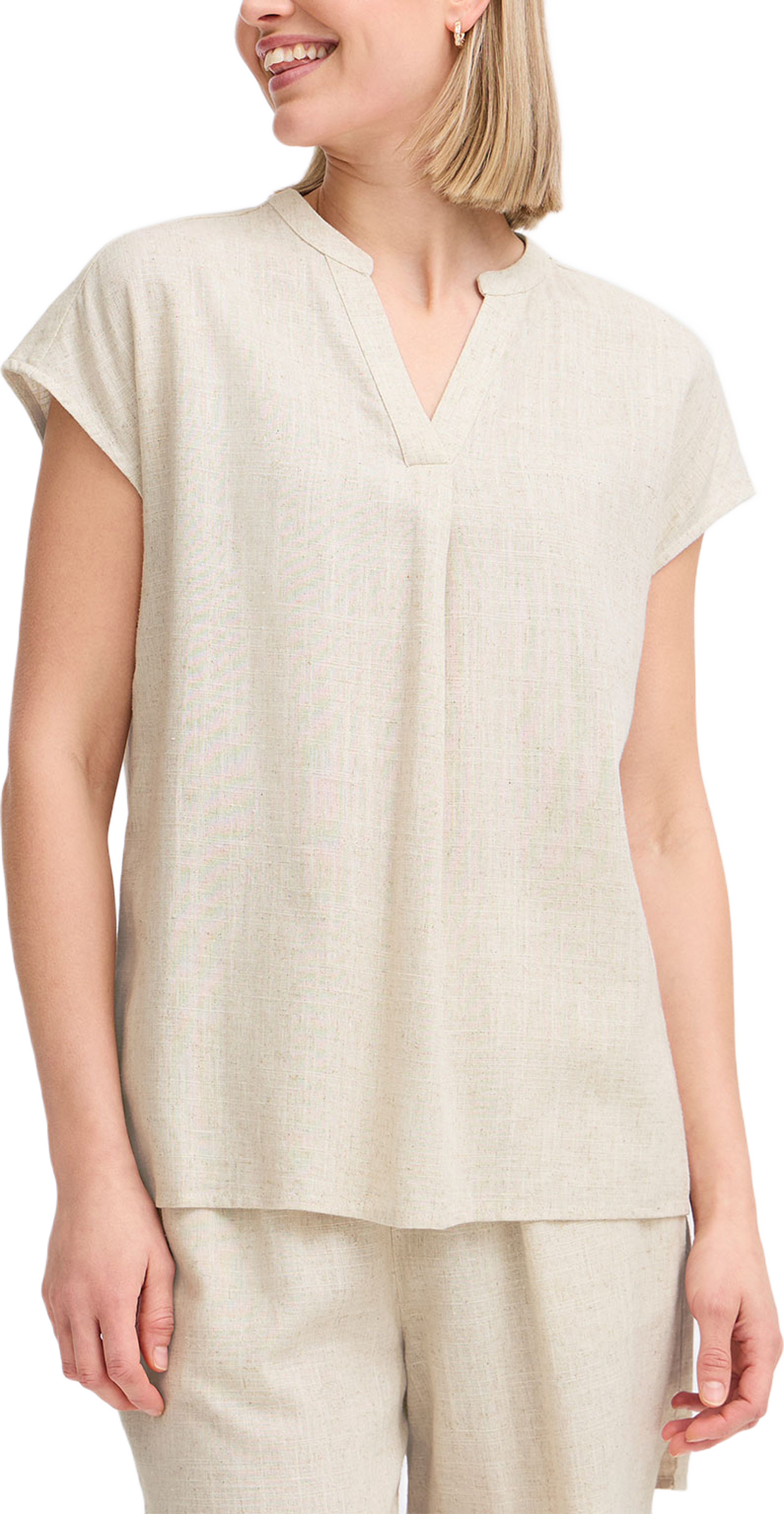 FRJUNA BL 1 Shirt, från Fransa, i färgen Birch Melange. Klicka för att öppna bilden i stort format