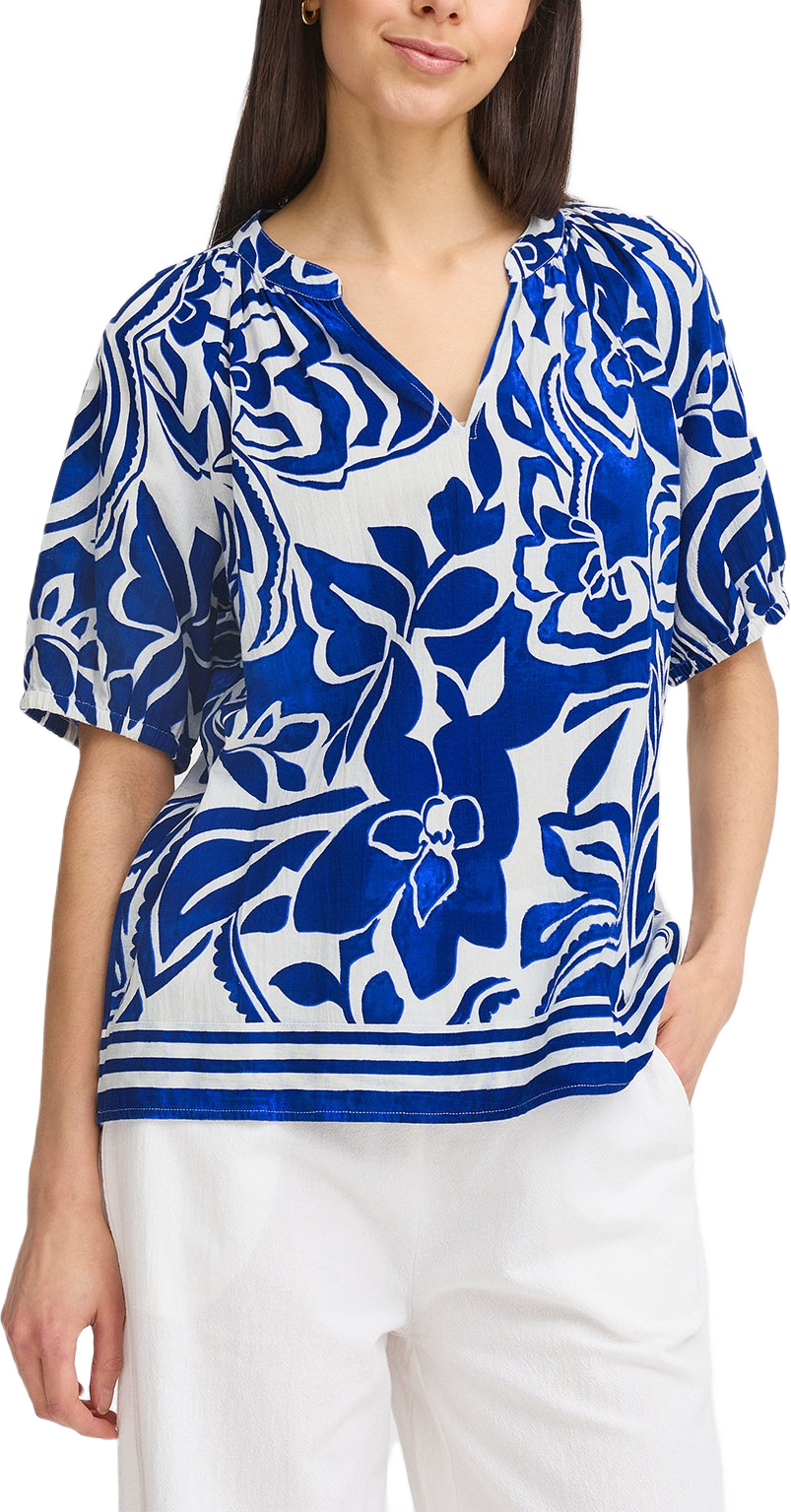 FRCORA BL 1 Shirt, från Fransa, i färgen Blue Lolite Art. Klicka för att öppna bilden i stort format