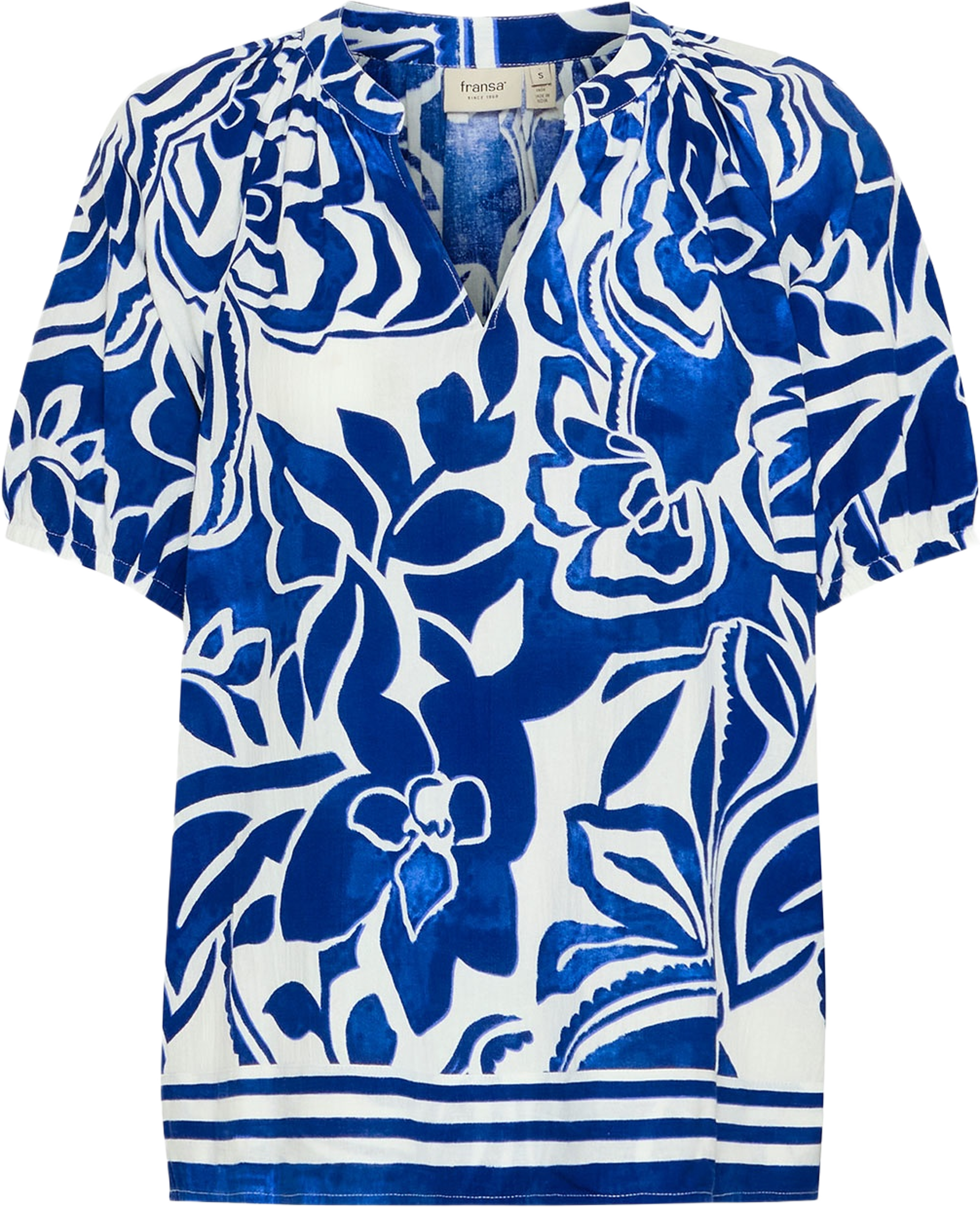 FRCORA BL 1 Shirt, från Fransa, i färgen Blue Lolite Art. Klicka för att öppna bilden i stort format