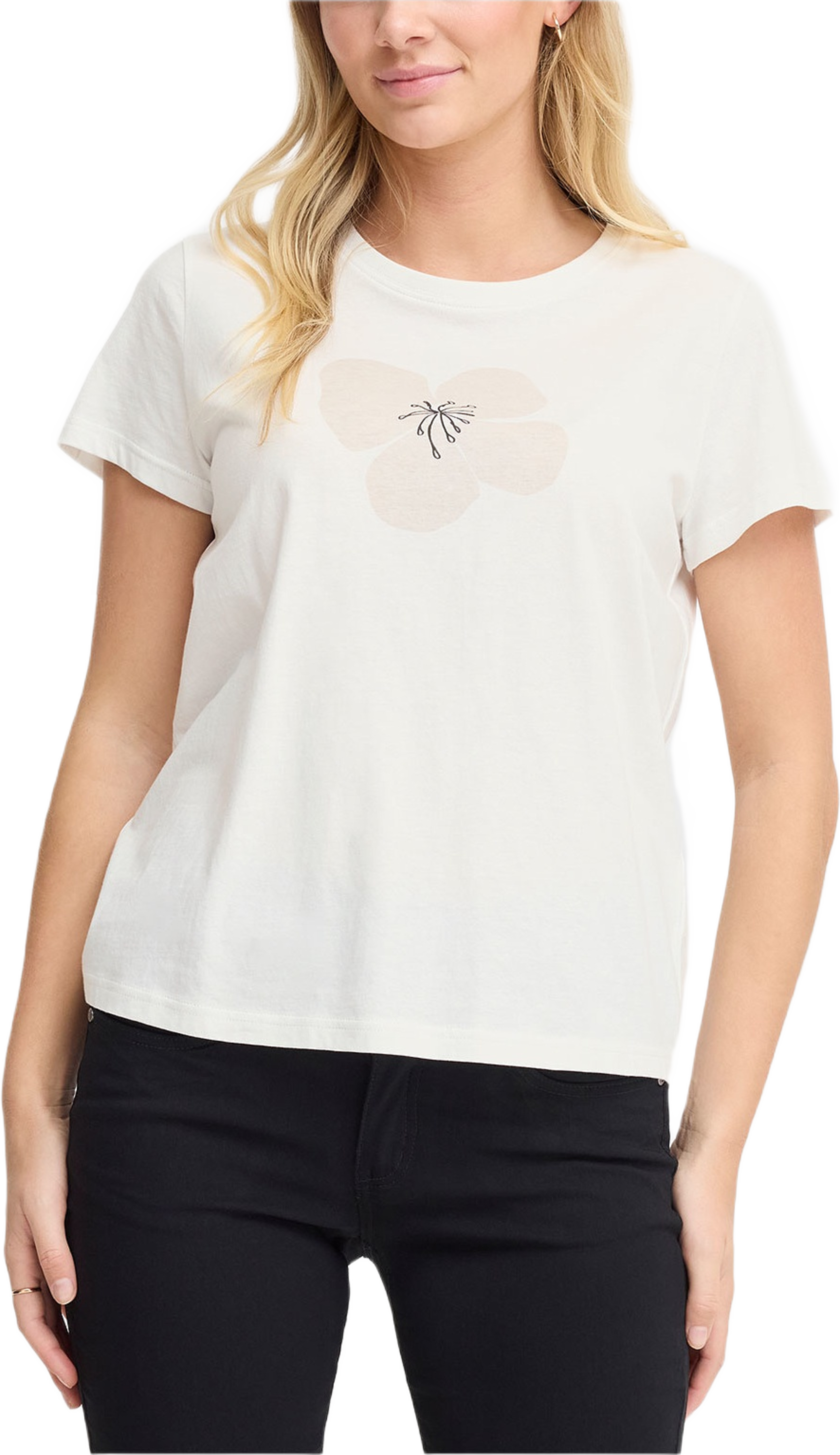 FRMAYRA TEE 1 T-shirt, från Fransa, i färgen Blanc De Blanc Mix. Klicka för att öppna bilden i stort format