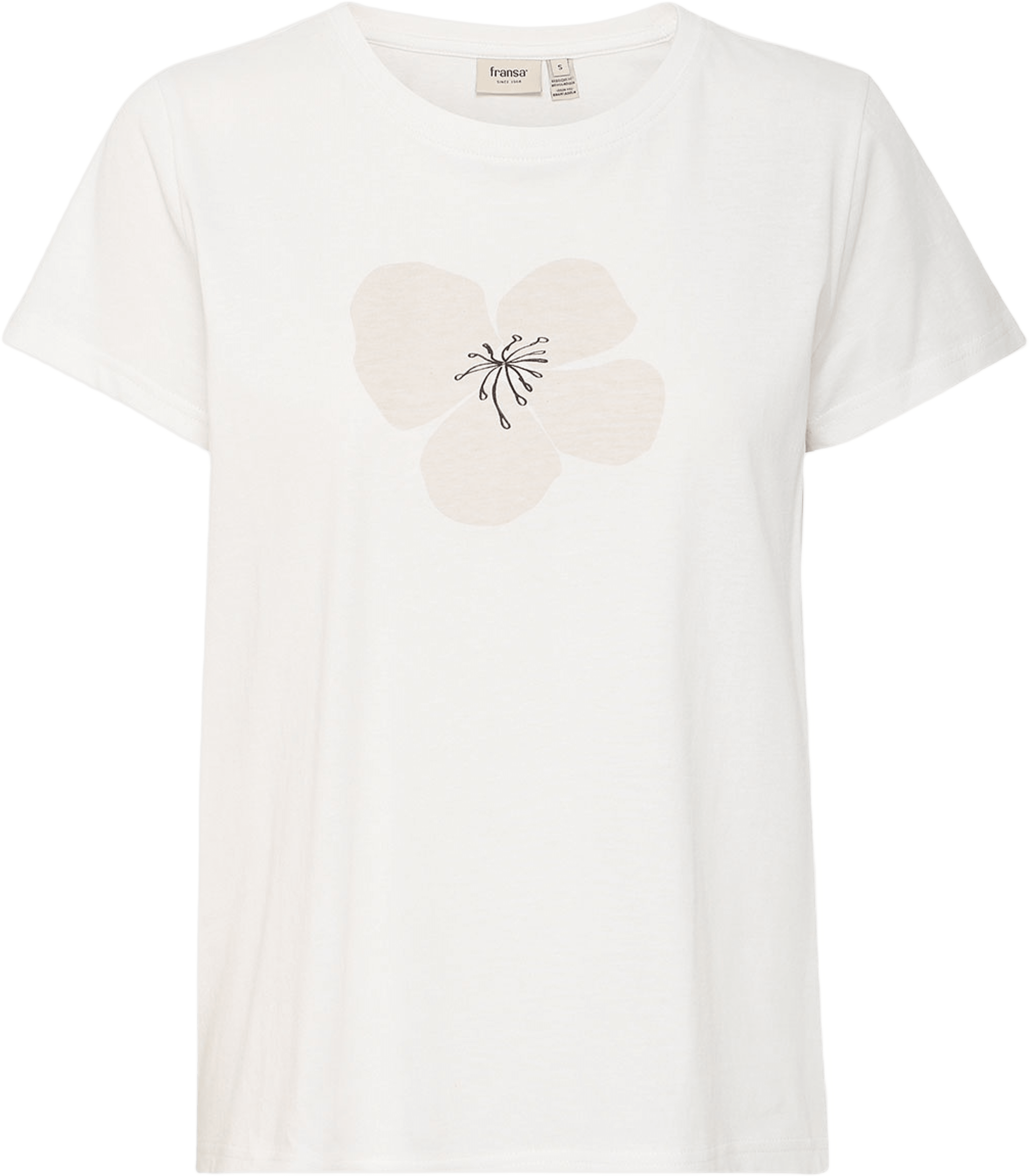 FRMAYRA TEE 1 T-shirt, från Fransa, i färgen Blanc De Blanc Mix. Klicka för att öppna bilden i stort format