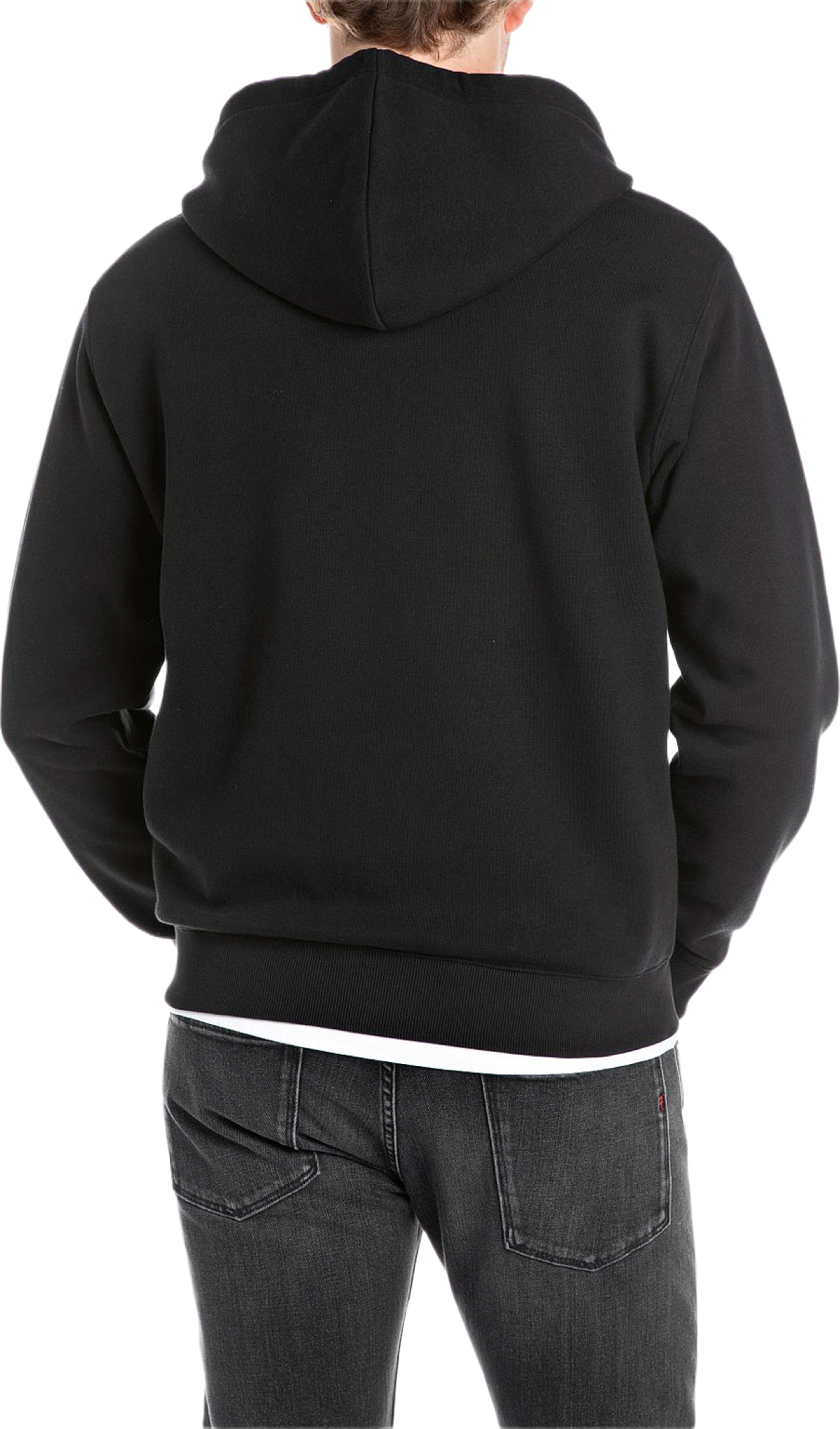 Brushed Fleece Hoodie, från Replay, i färgen Black. Klicka för att öppna bilden i stort format