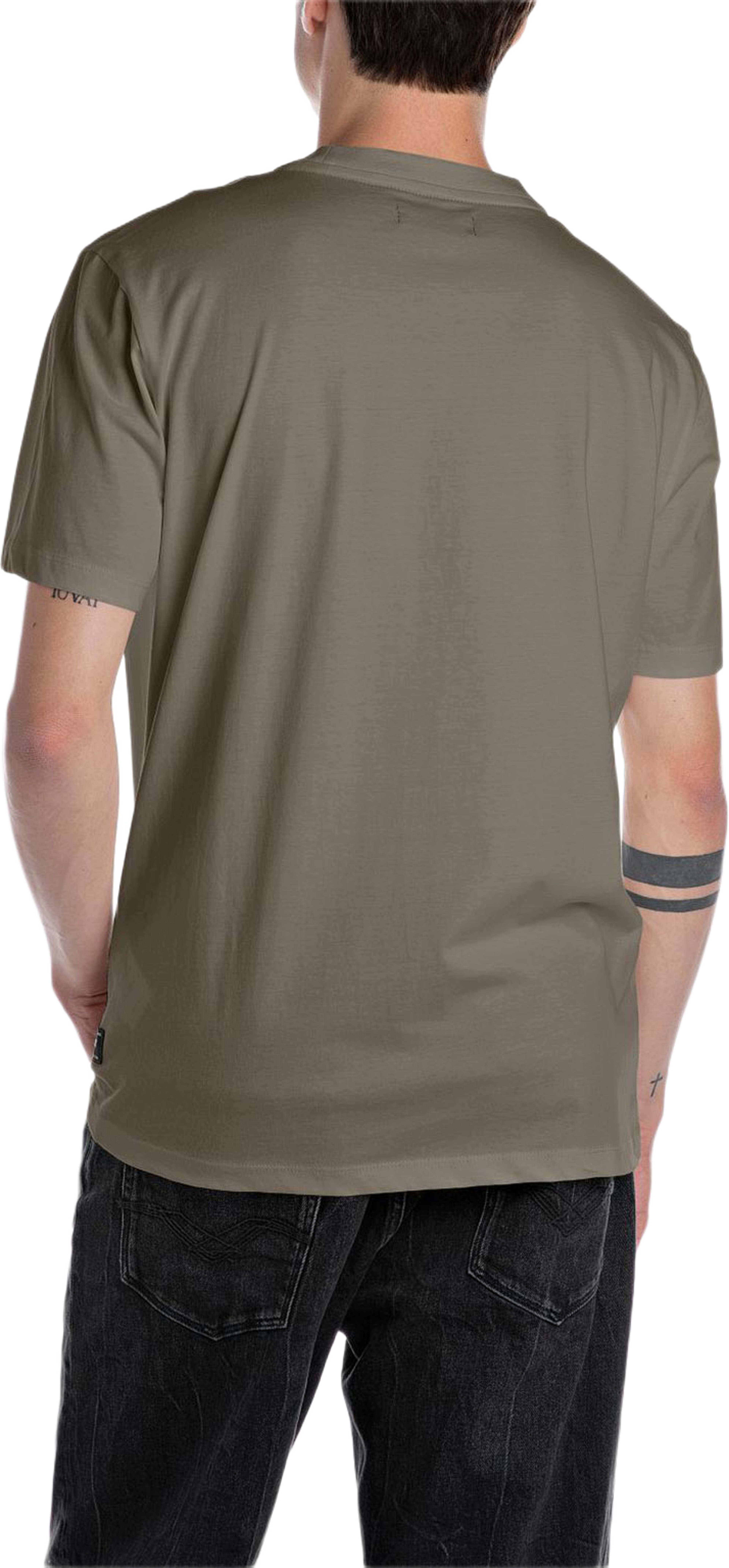 Basic T-Shirt, från Replay, i färgen Mud Green. Klicka för att öppna bilden i stort format
