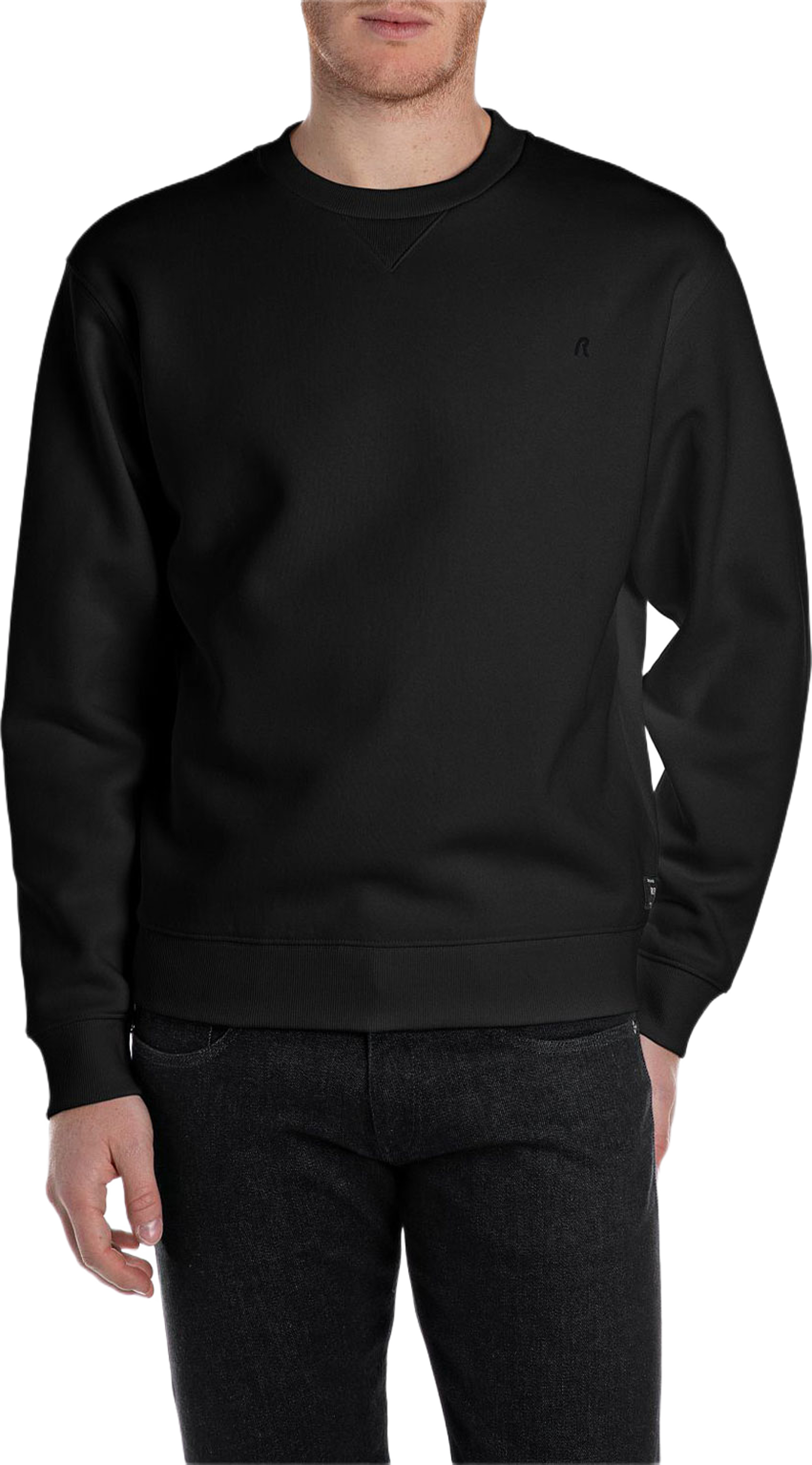 Basic Crewneck Sweatshirt, från Replay, i färgen Black. Klicka för att öppna bilden i stort format