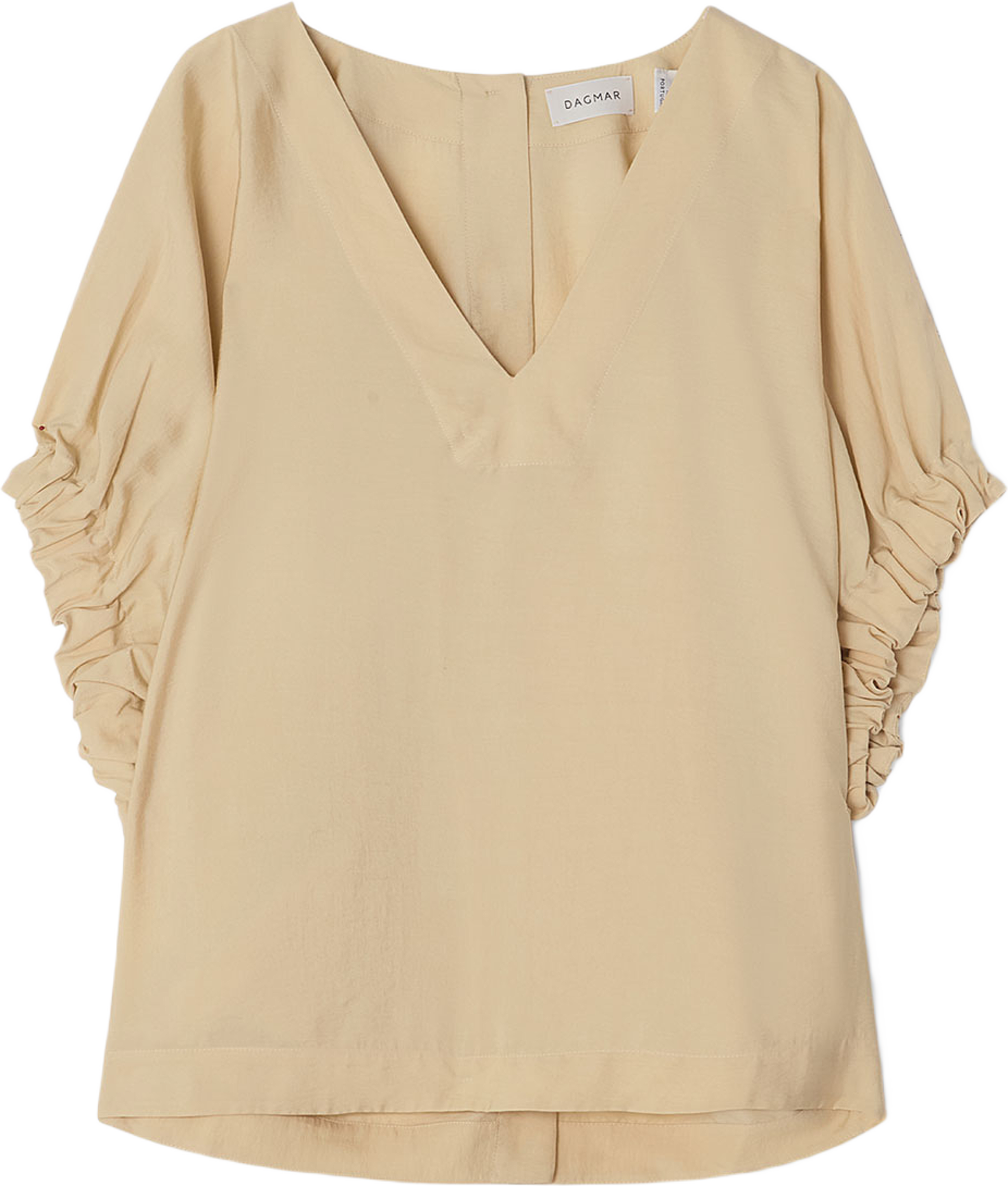 ROUCHED V-NECK TOP