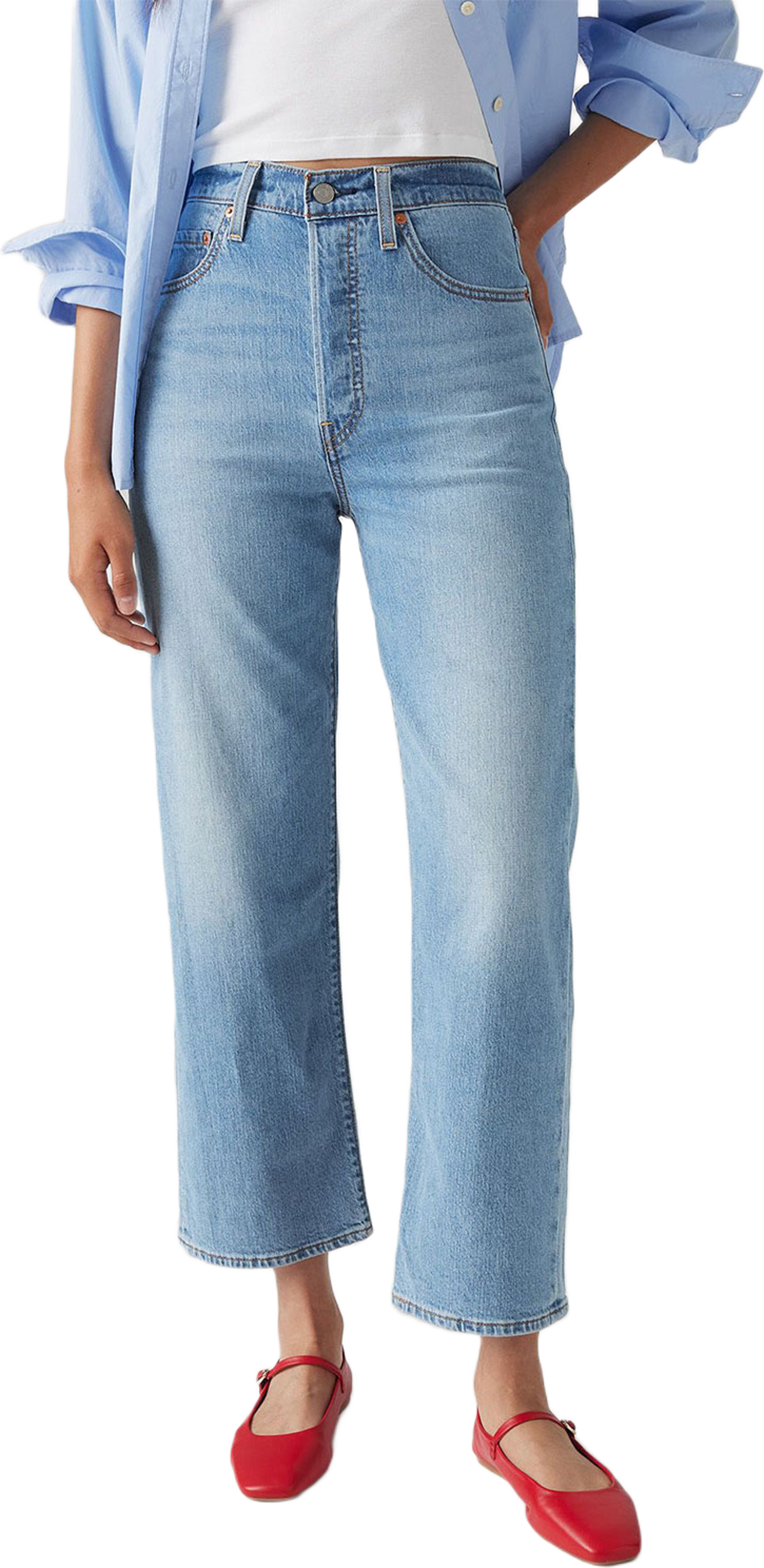 Ribcage Straight Ankle Cotton Linen Jeans
