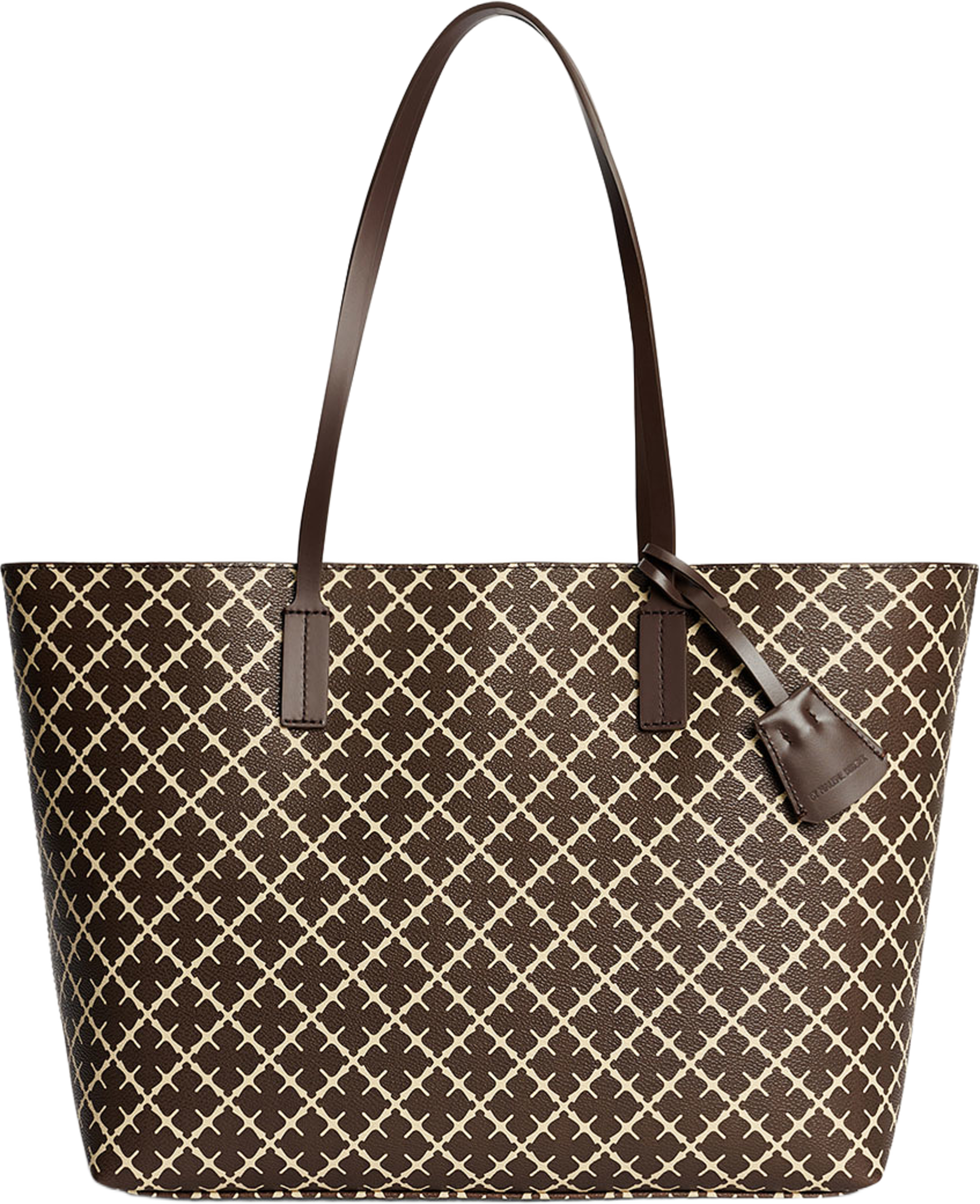 Abigail mönstrad toteväska, från By Malene Birger, i färgen Warm Brown. Klicka för att öppna bilden i stort format