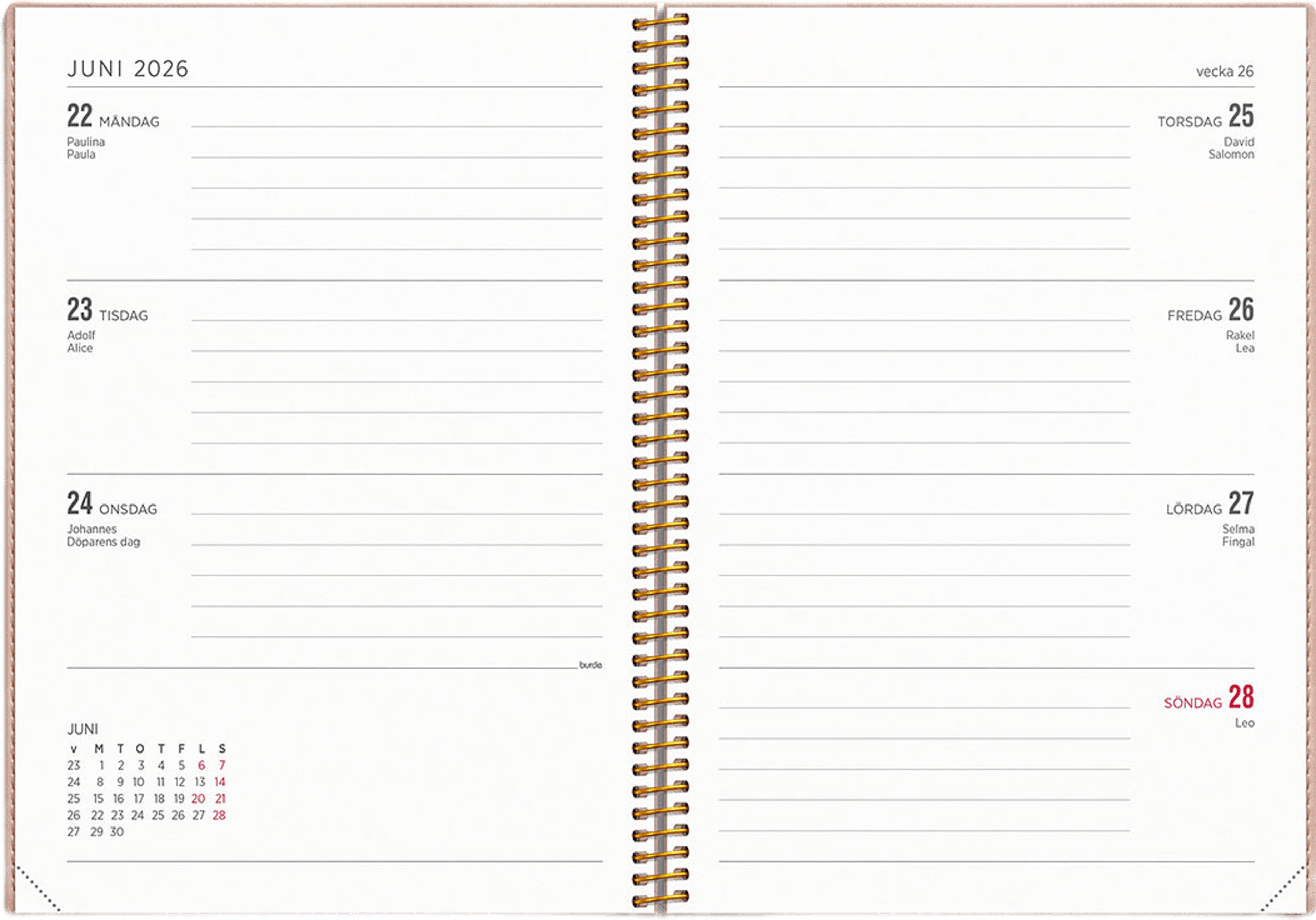 Kalender 25/26 Senator A5 Twist rosa