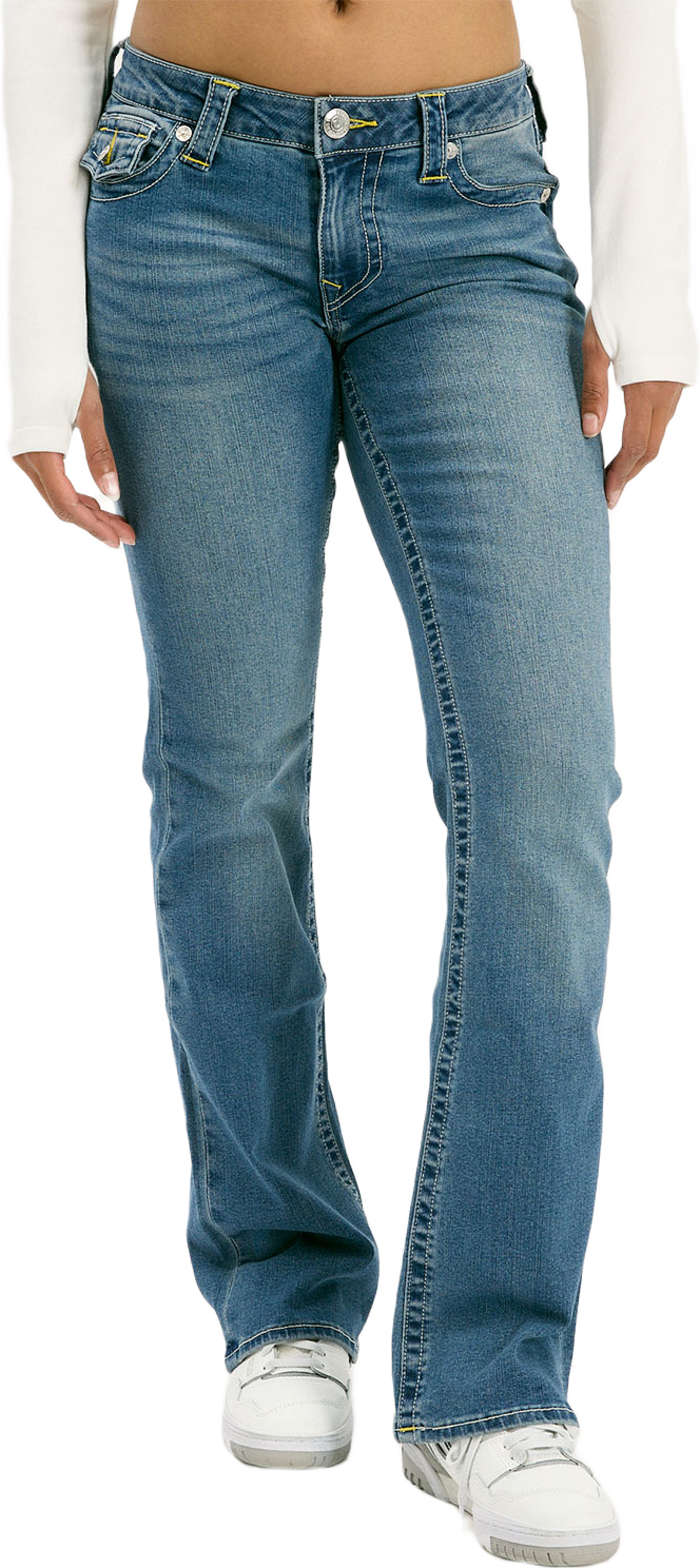 Becca Mid Rise Boot Cut Flap
