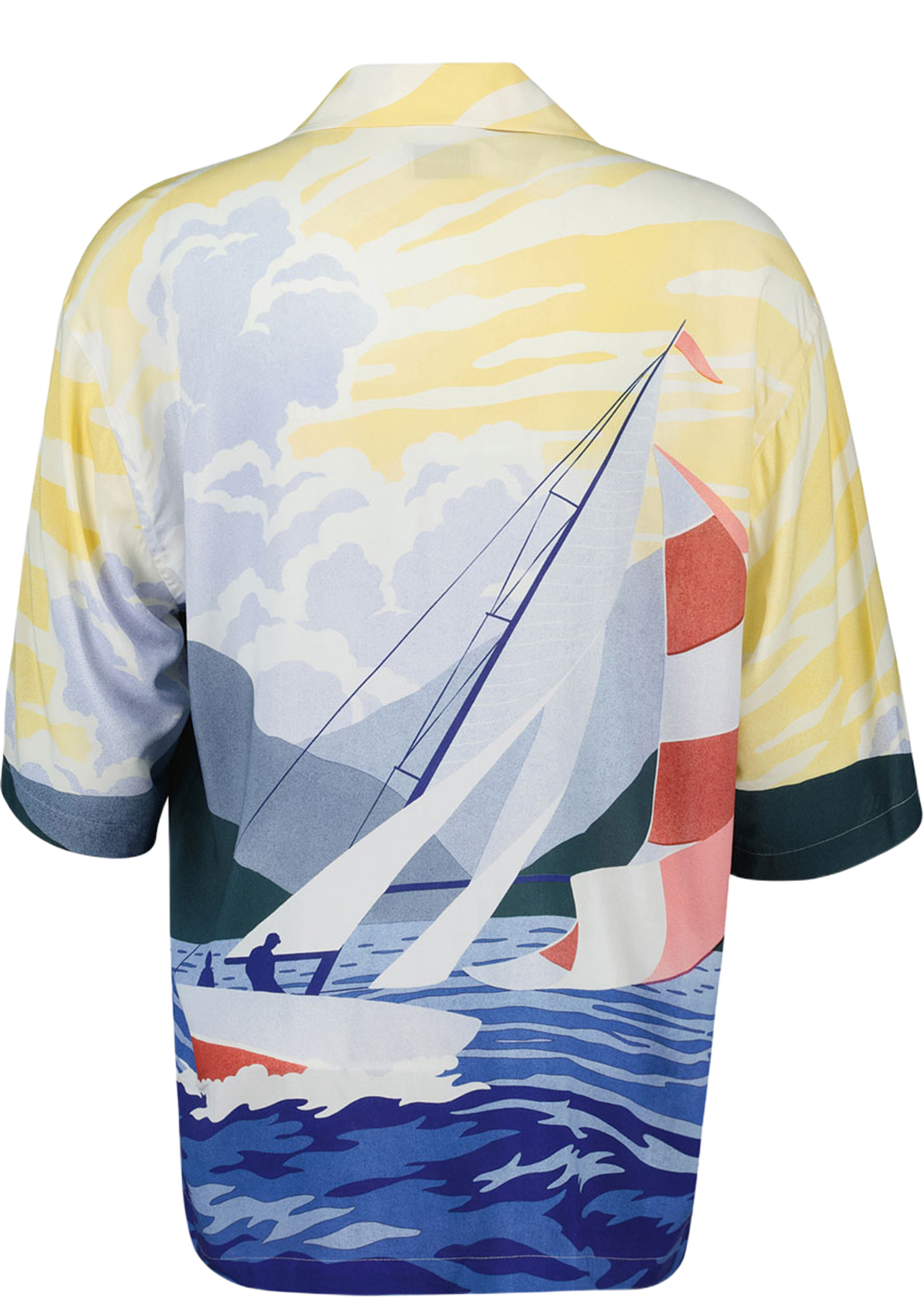 Relaxed Fit Sailing Scene Short Sleeve Shirt