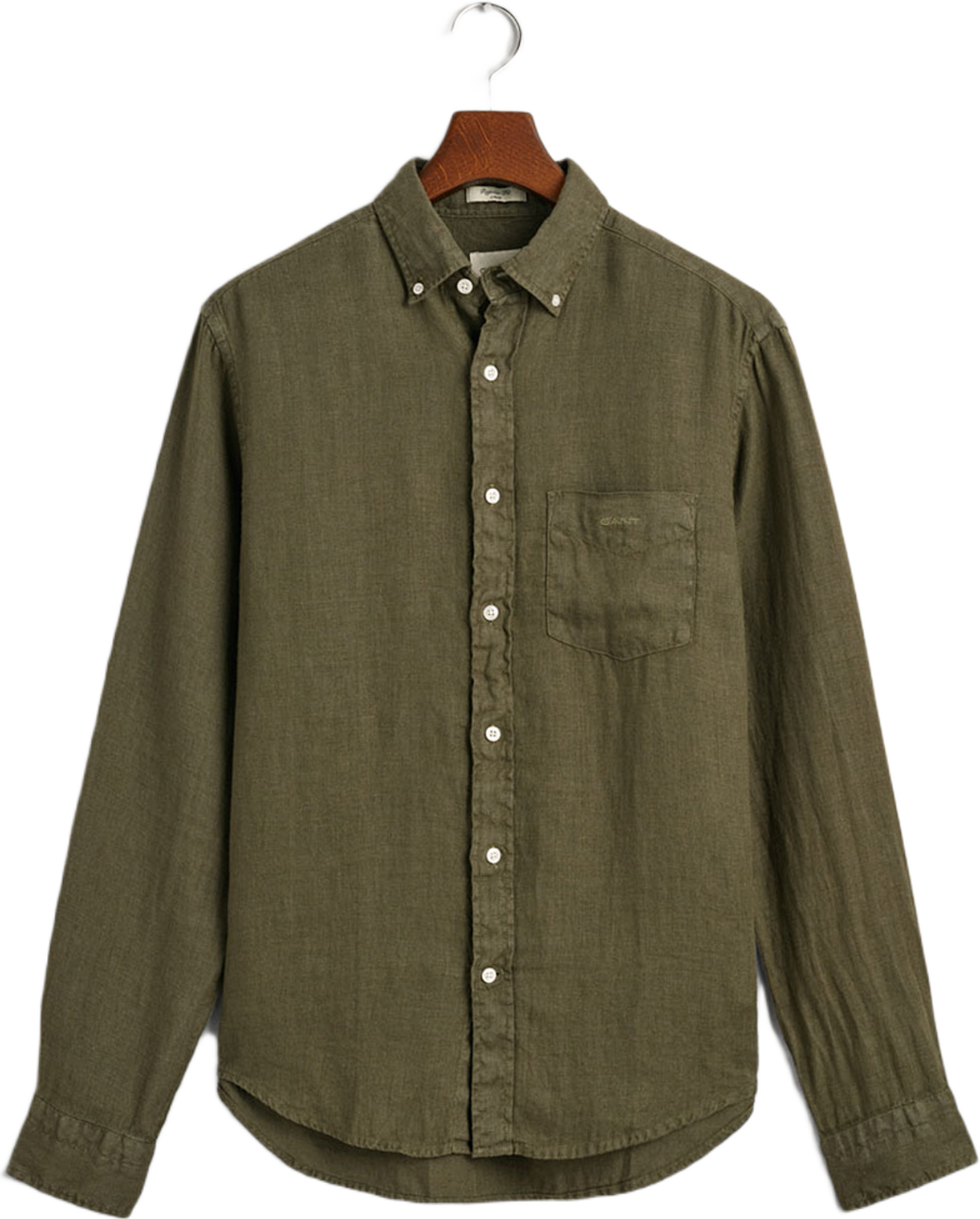 Regular Fit Garment-Dyed Linen Shirt
