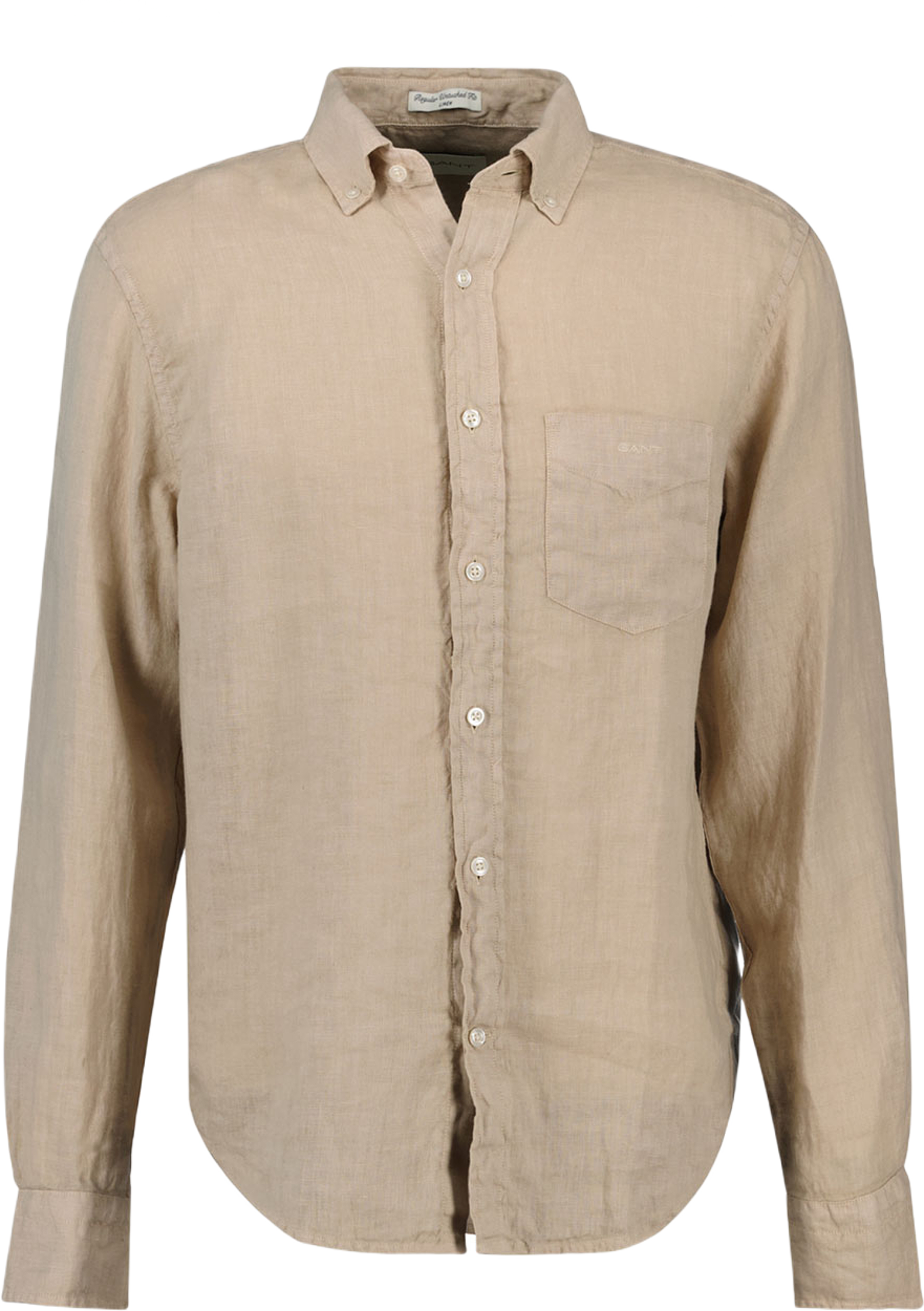 Regular Fit Garment-Dyed Linen Shirt
