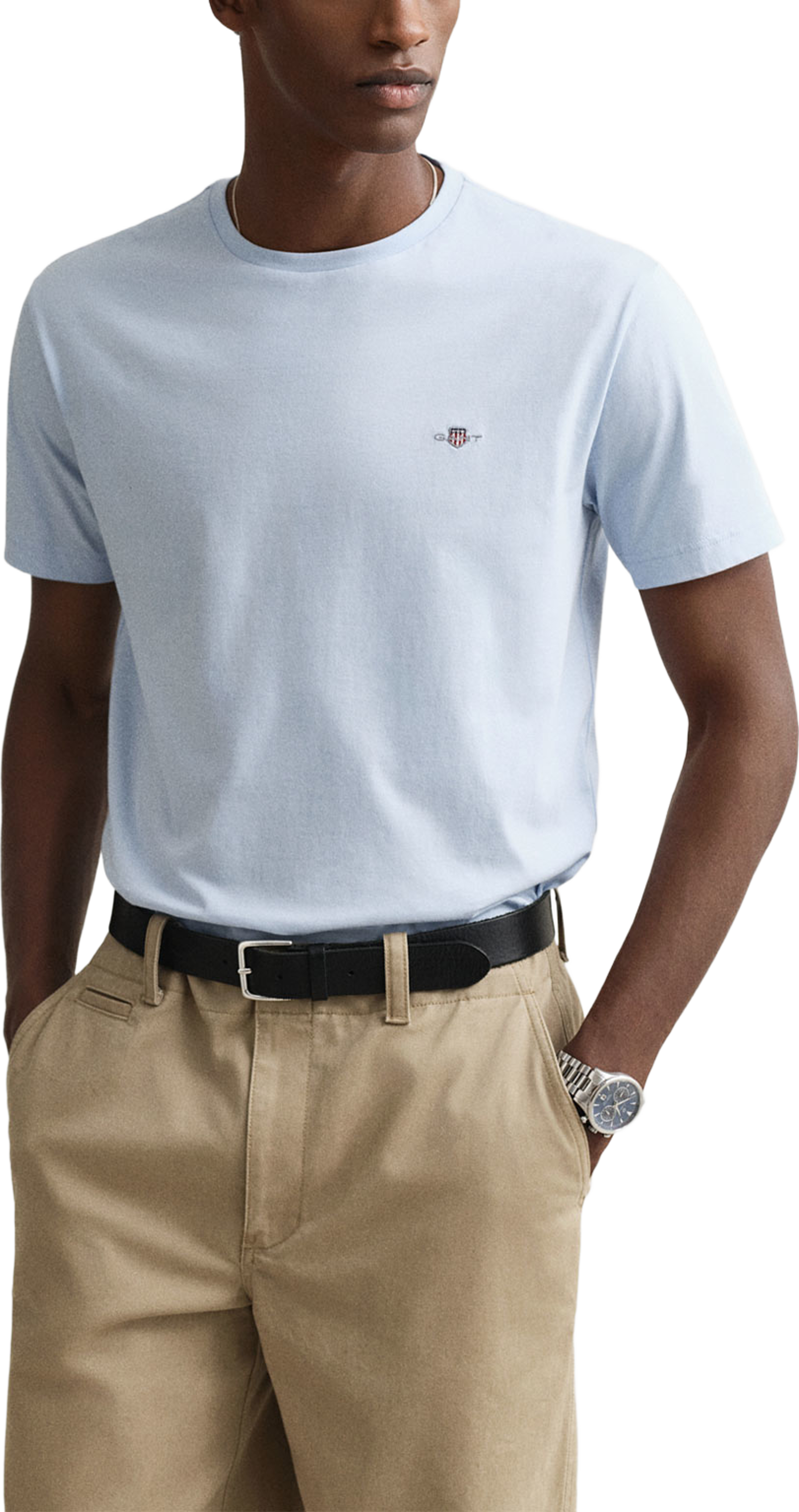 Regular Fit Shield T-Shirt, från GANT, i färgen Fresh Blue. Klicka för att öppna bilden i stort format