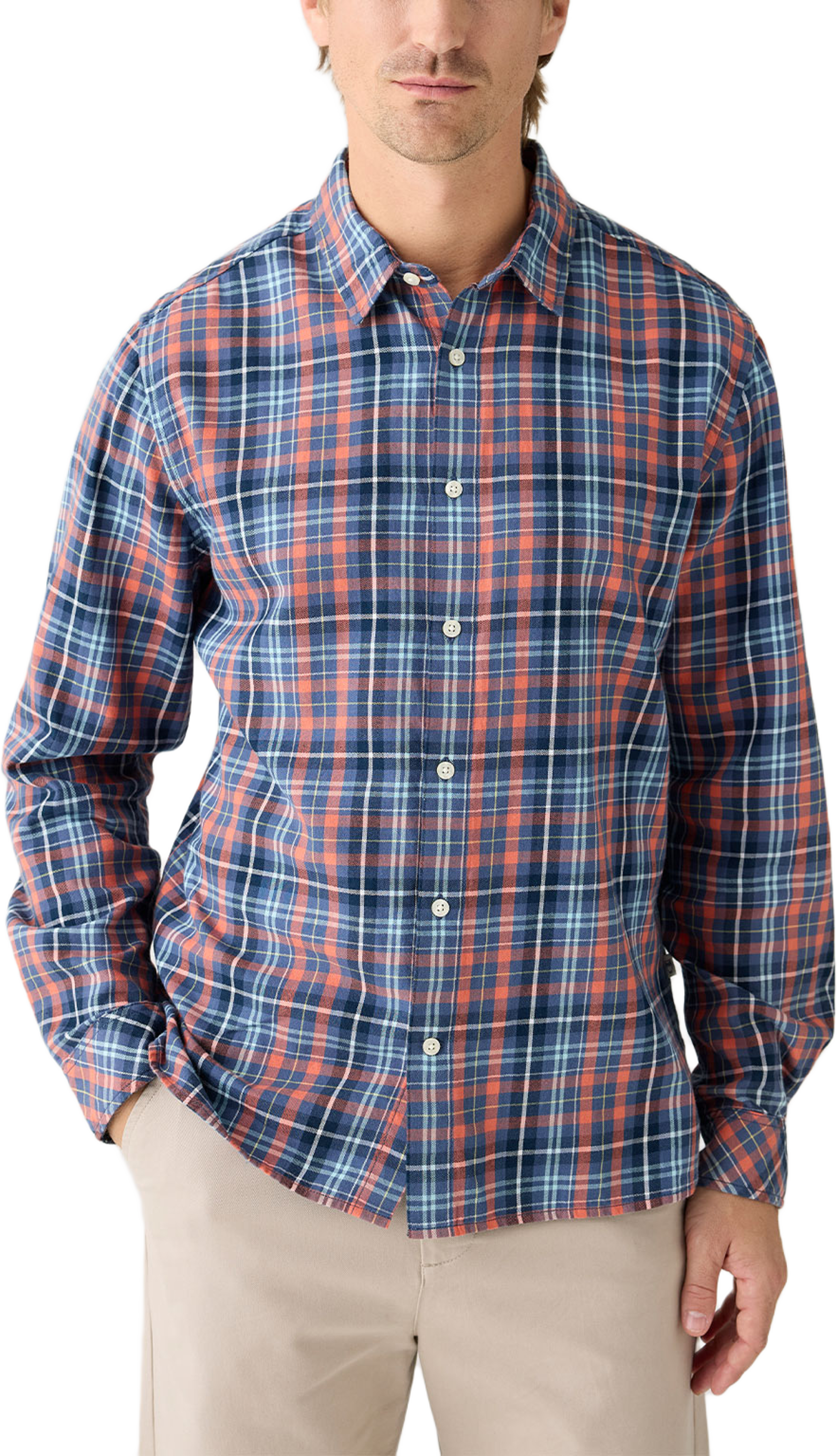 Regular fit small checked flannel shirt