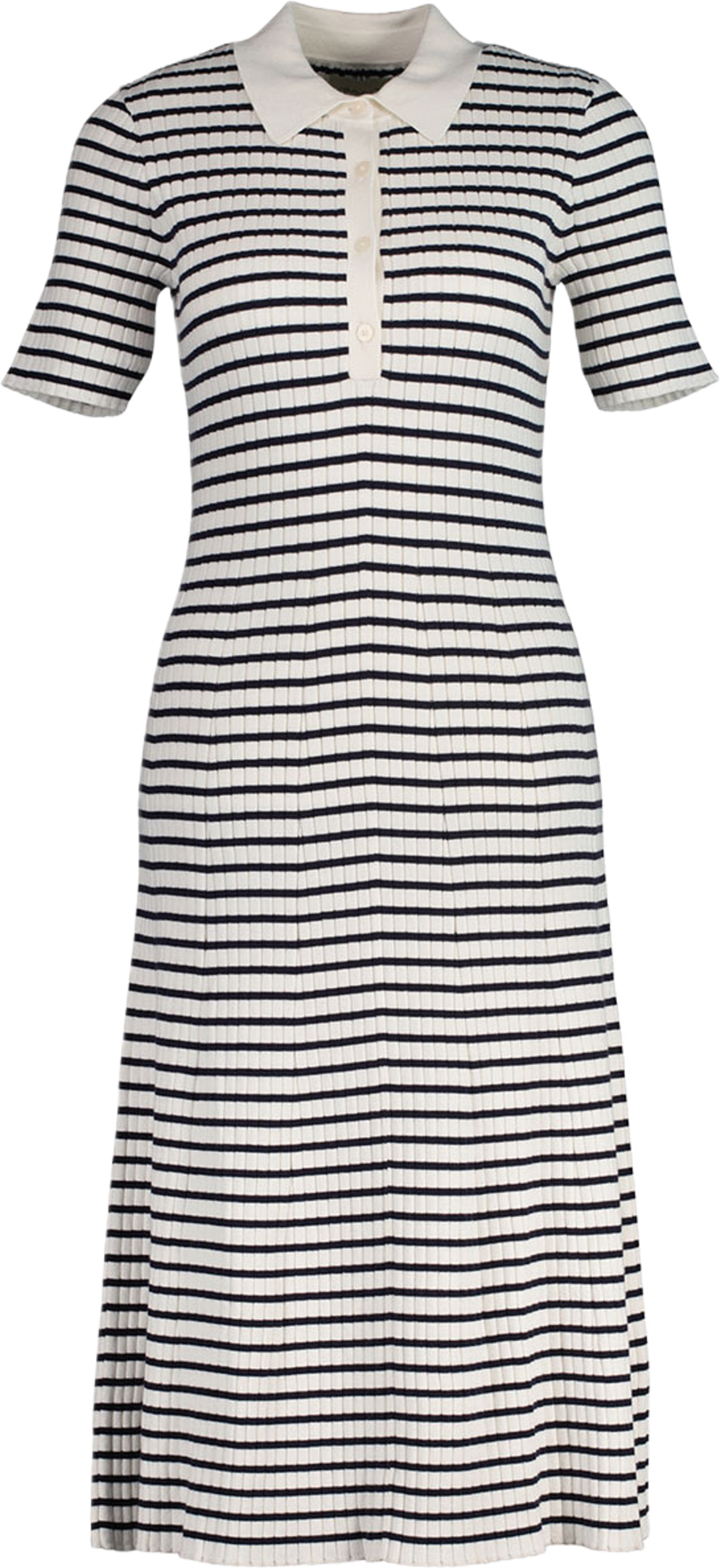 Striped Rib Knit Short Sleeve Rugger Dress