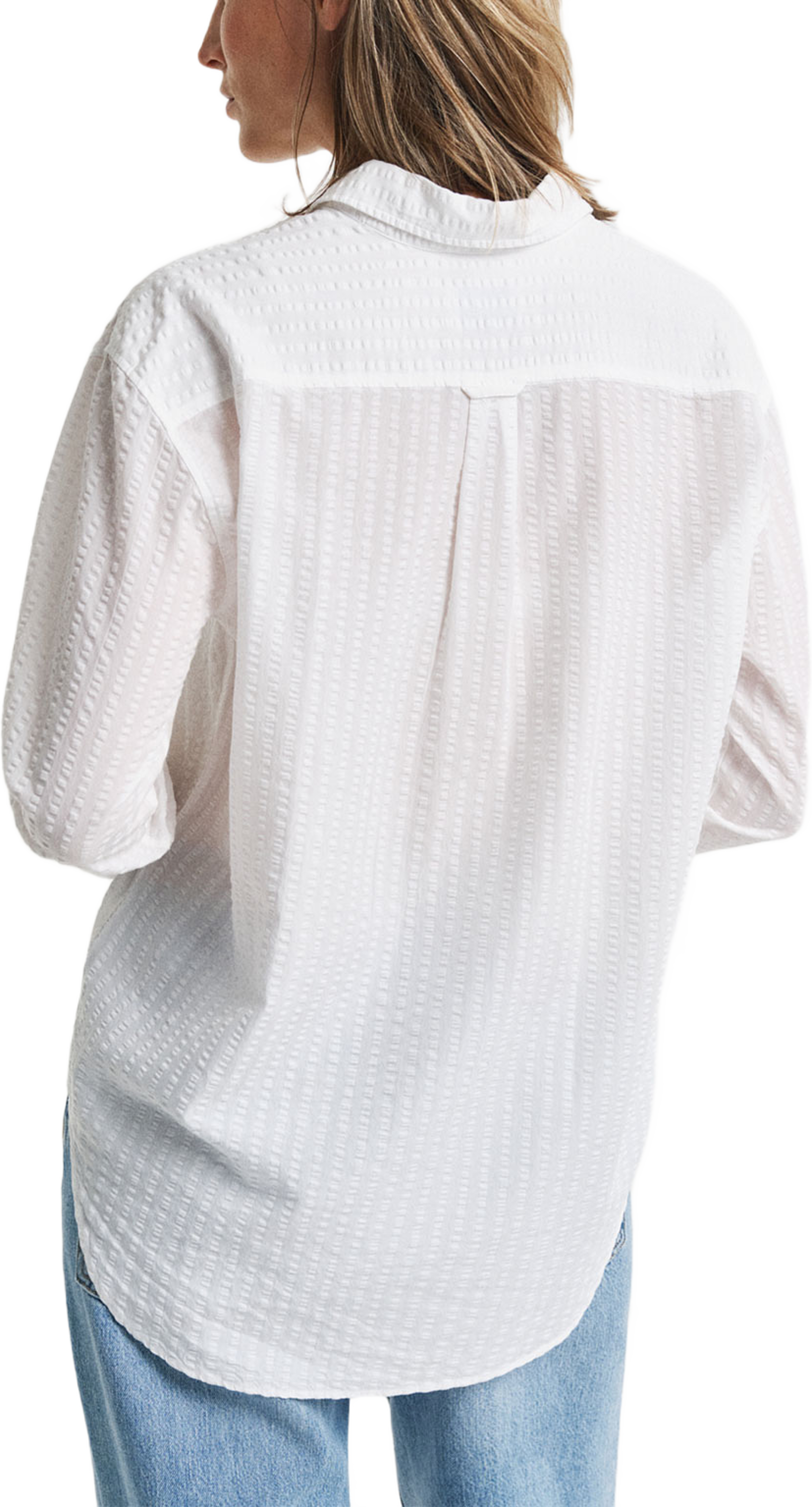 Relaxed Fit Tonal Striped Seersucker Shirt