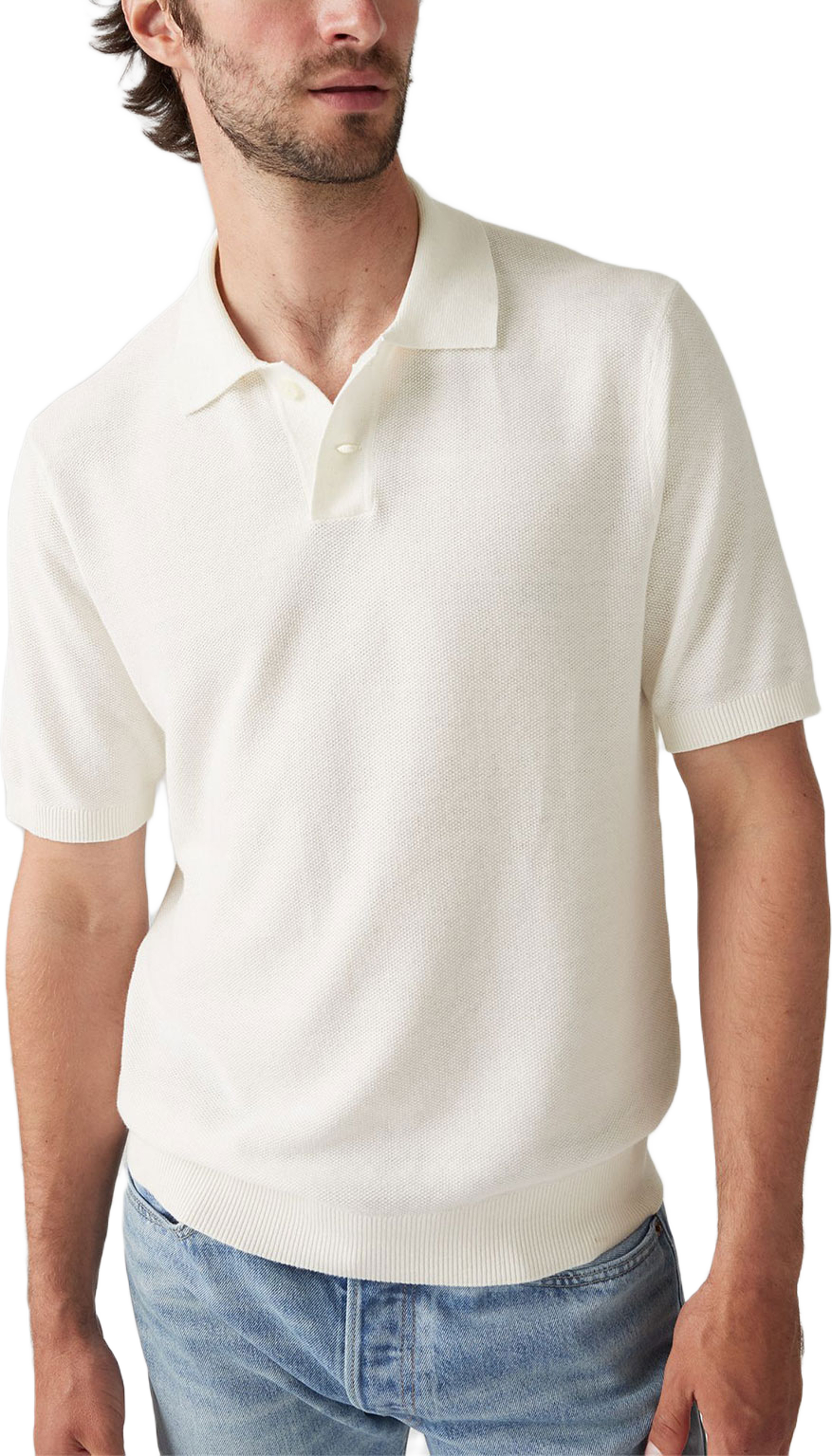 Sweater Cotton Linen Knit Polo