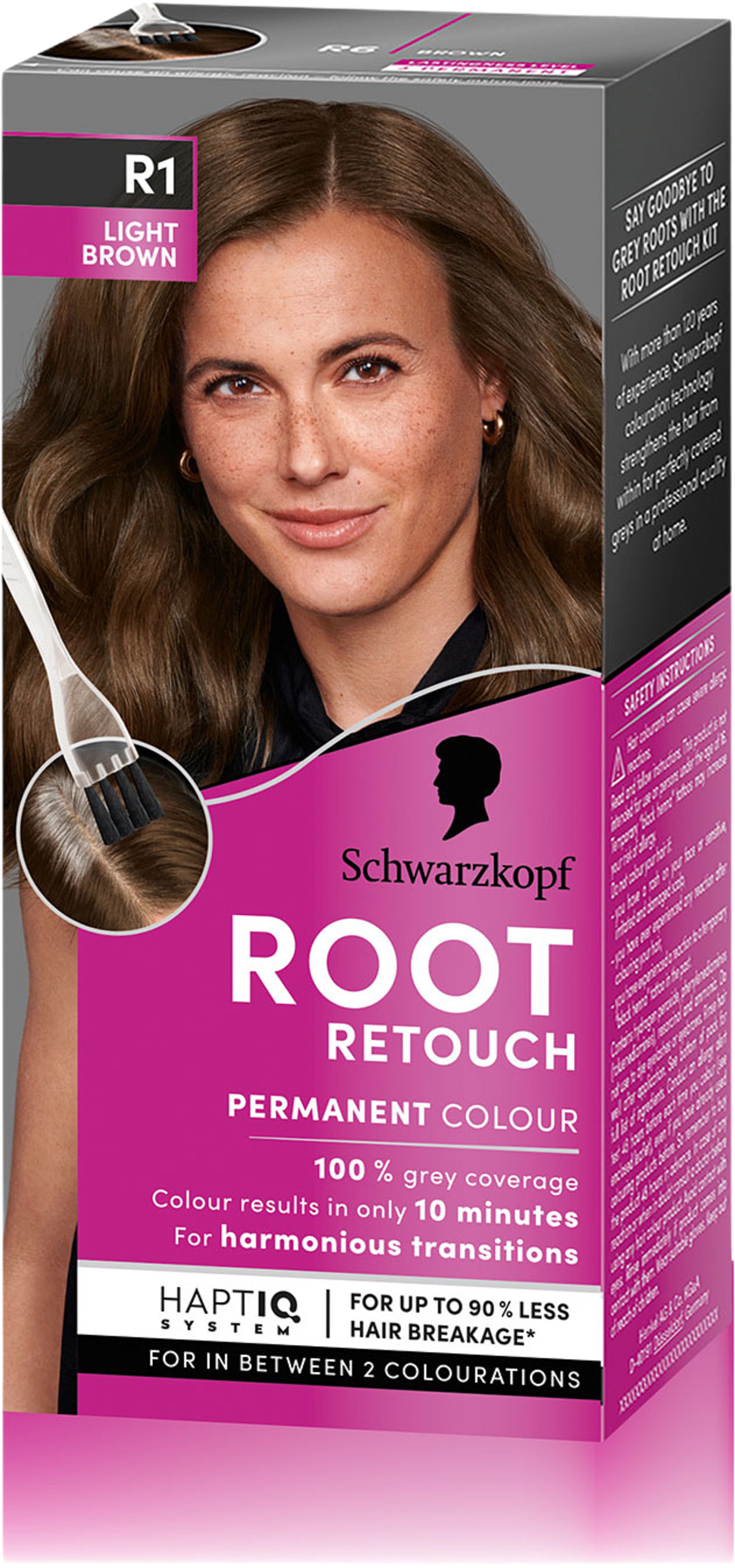 Root Retouch Permanent Colour, från Schwarzkopf, i färgen Light-medium Brown. Klicka för att öppna bilden i stort format