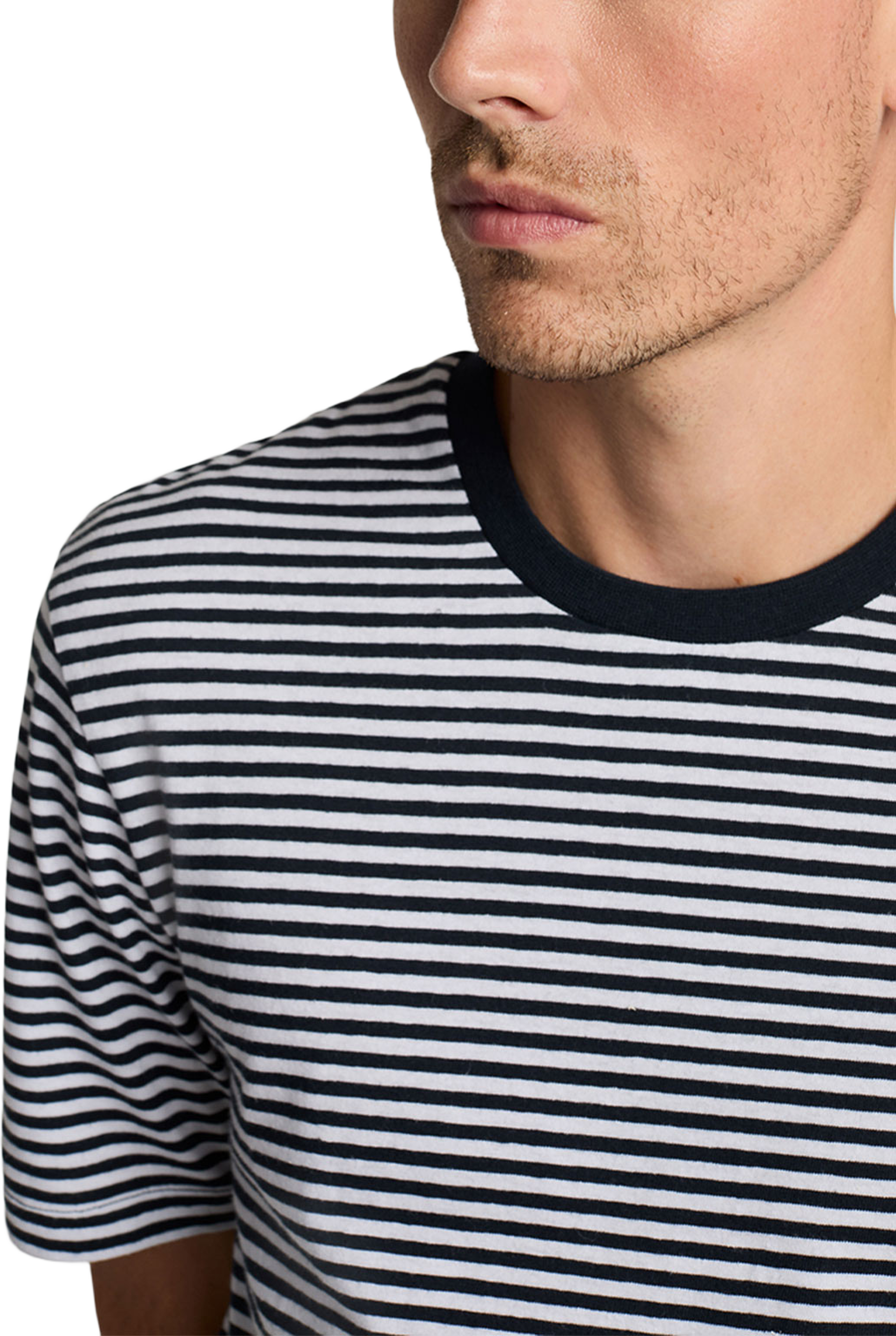 Linen Blend Breton Stripe T-Shirt
