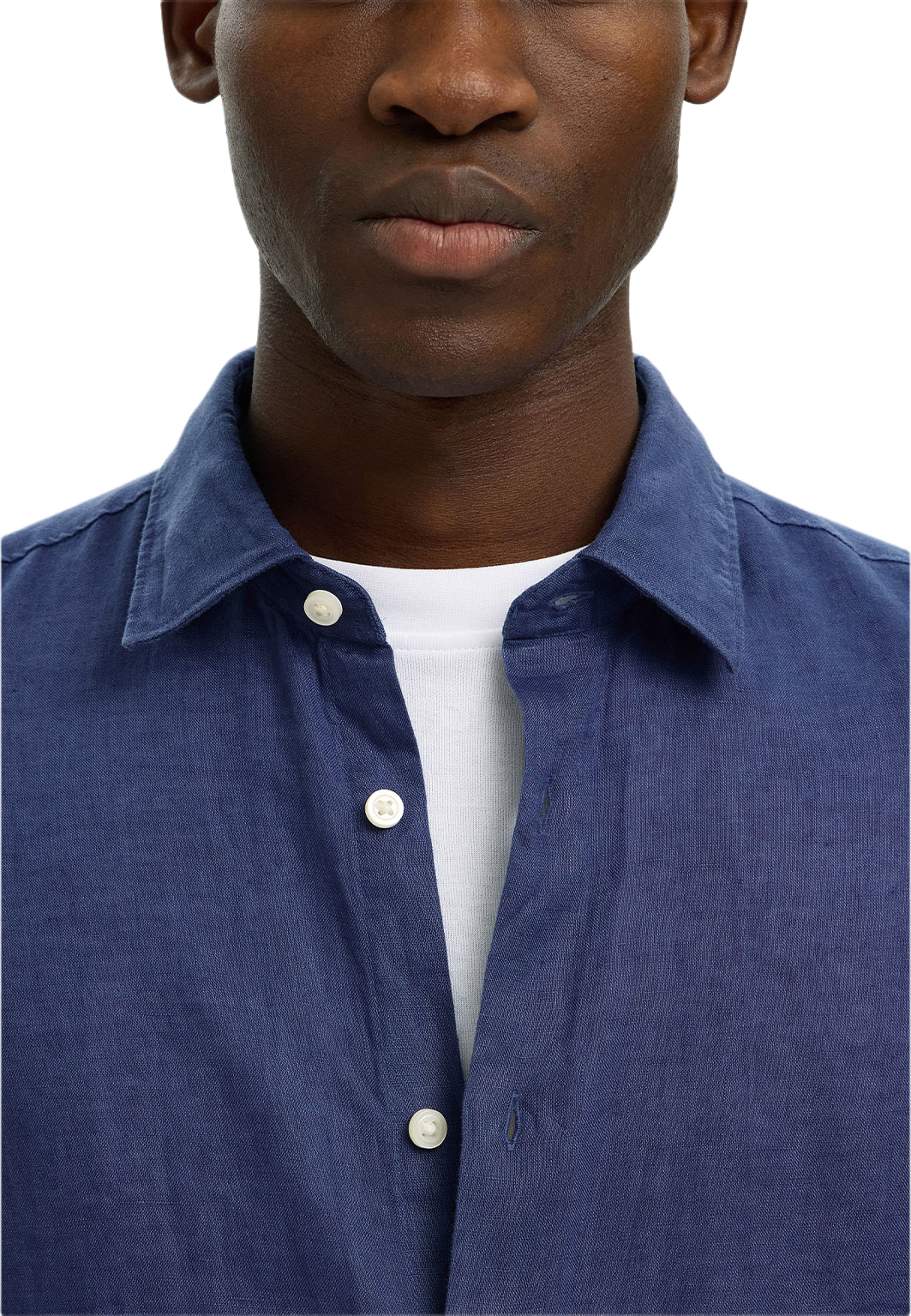 Linneskjorta Regular Fit KYLIAN, från Selected Homme, i färgen Oceana. Klicka för att öppna bilden i stort format