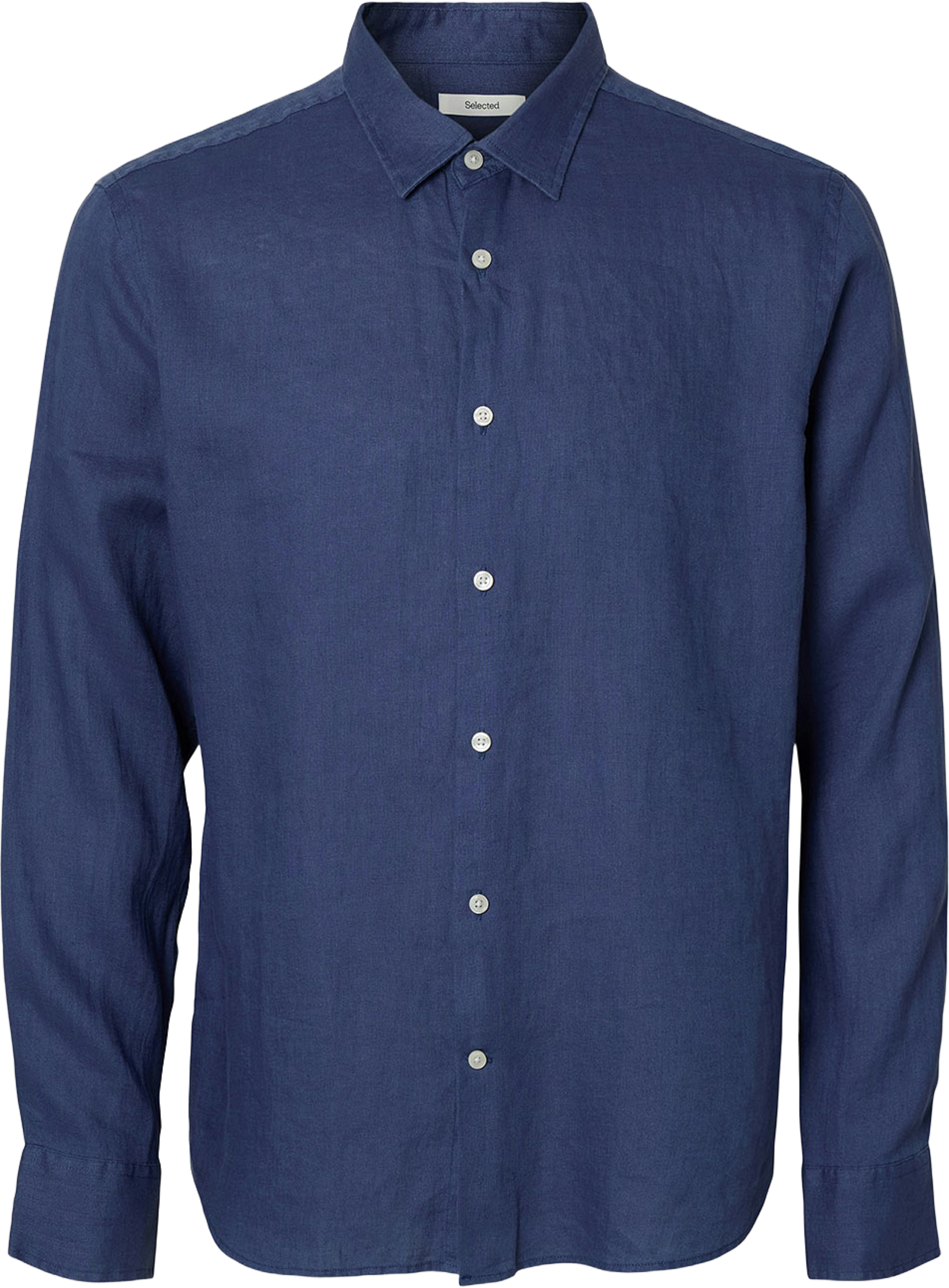 Linneskjorta Regular Fit KYLIAN, från Selected Homme, i färgen Oceana. Klicka för att öppna bilden i stort format