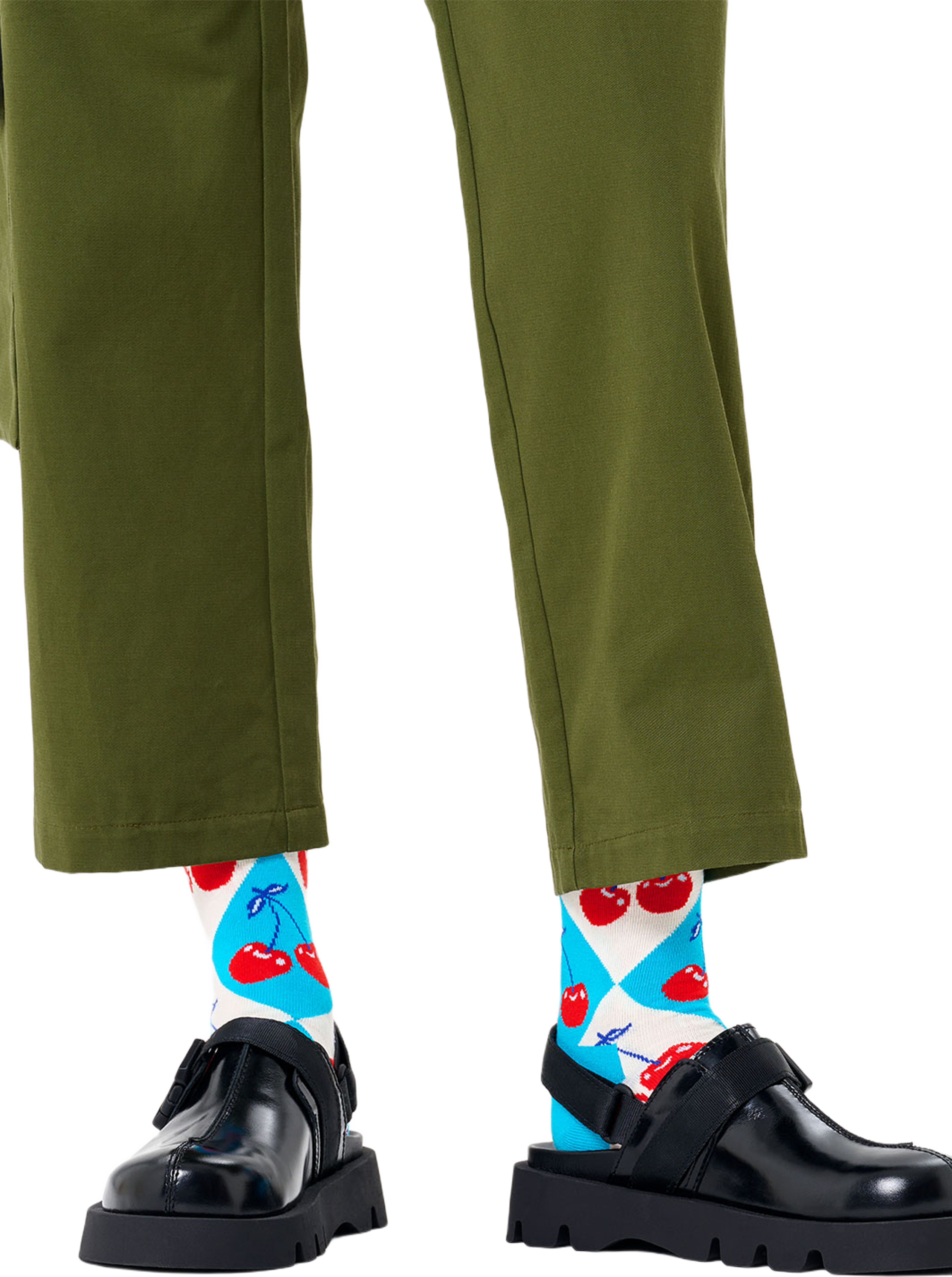 Cherry Argyle Sock