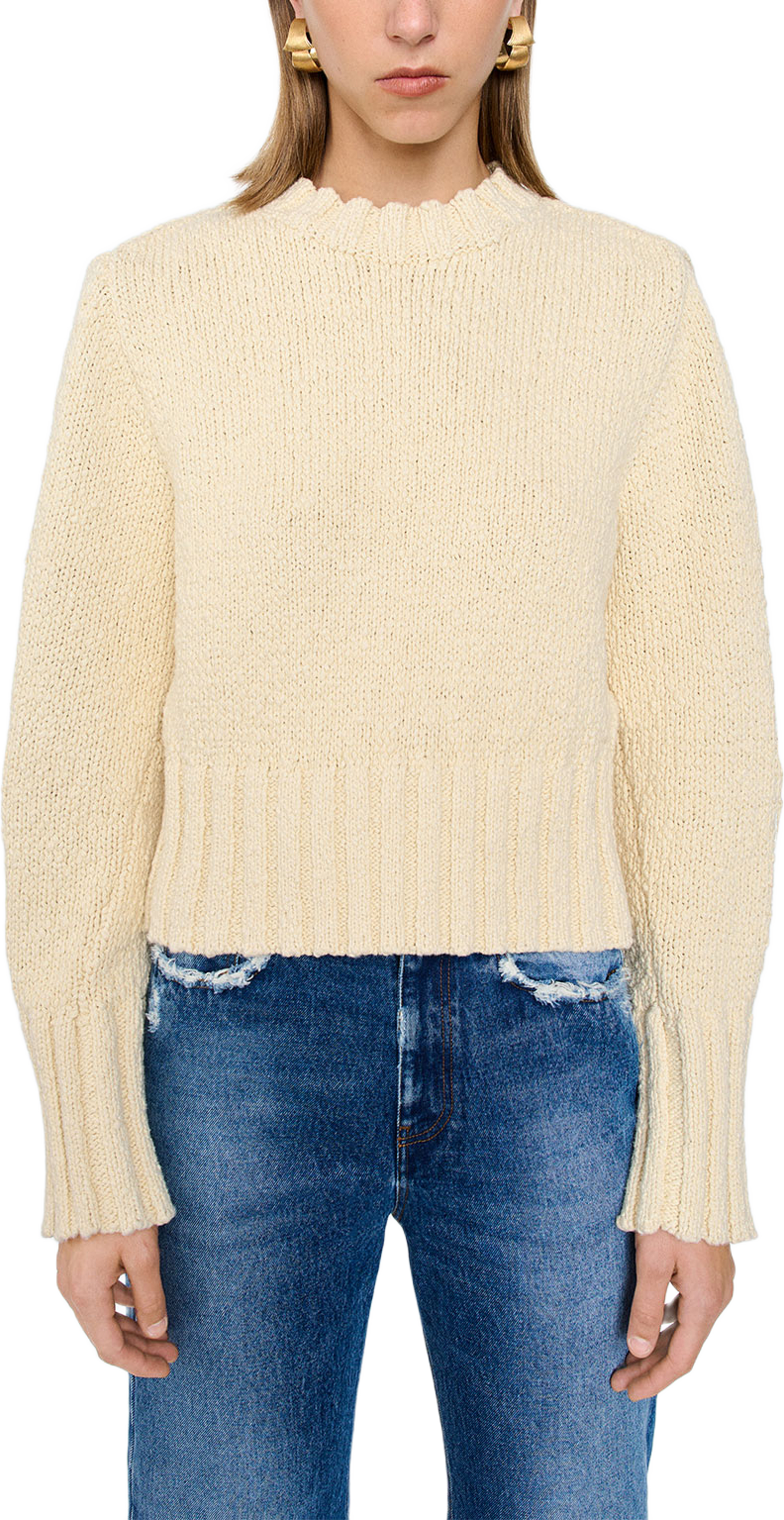 Aya Sweater Ivory Dry Cotton
