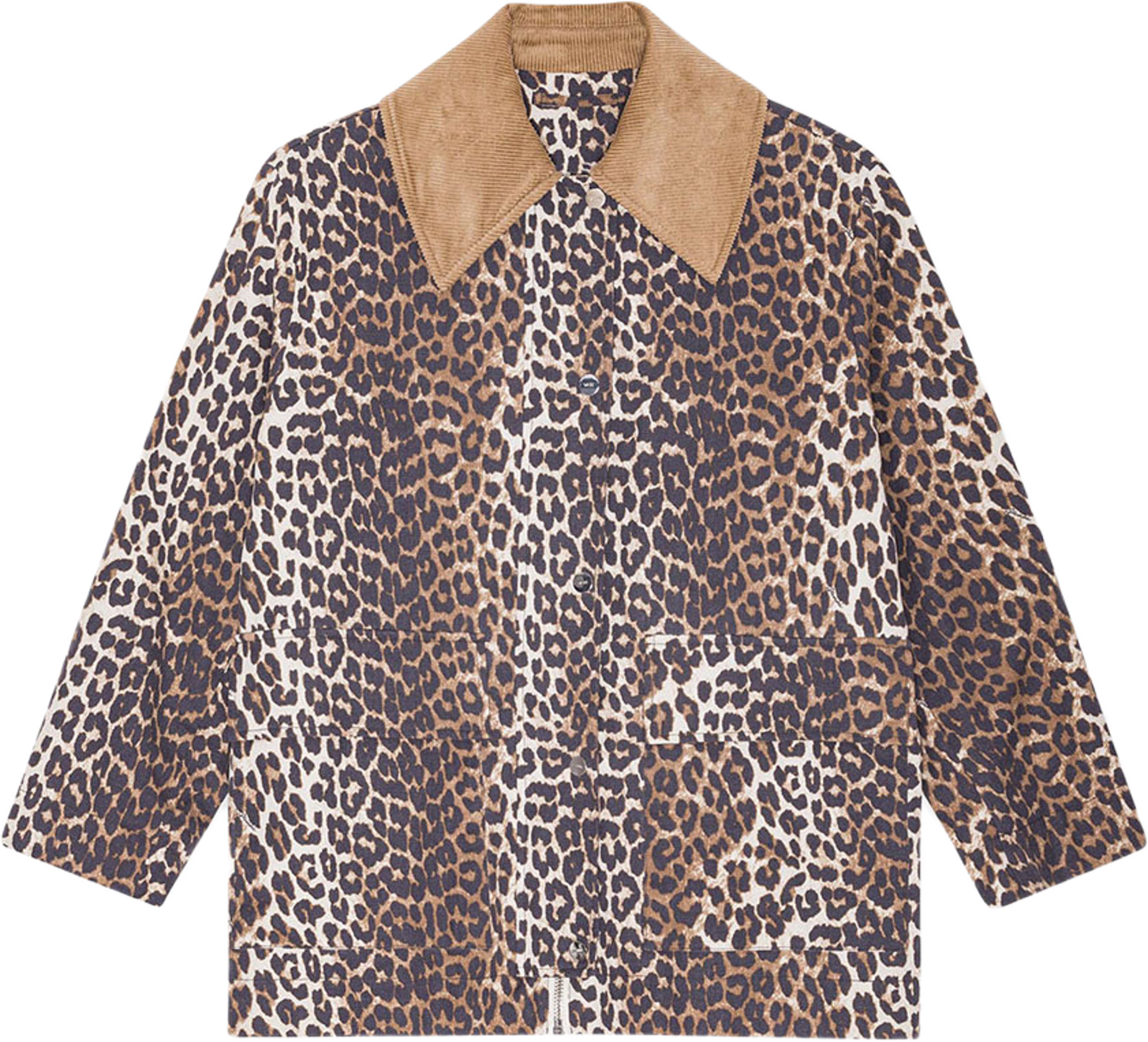 Printed Canvas Midi Jacket