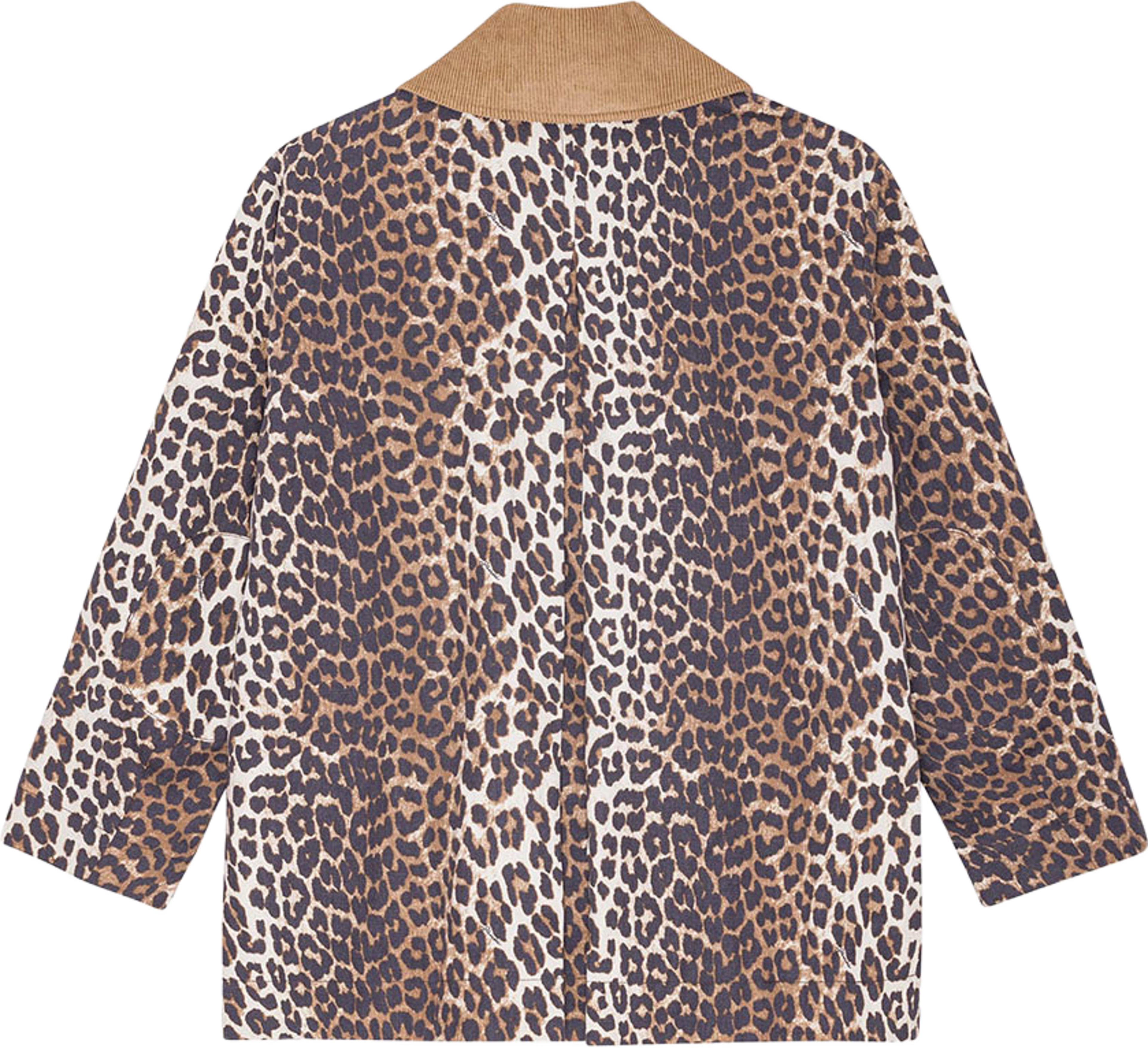 Printed Canvas Midi Jacket, från GANNI, i färgen Almond Milk. Klicka för att öppna bilden i stort format