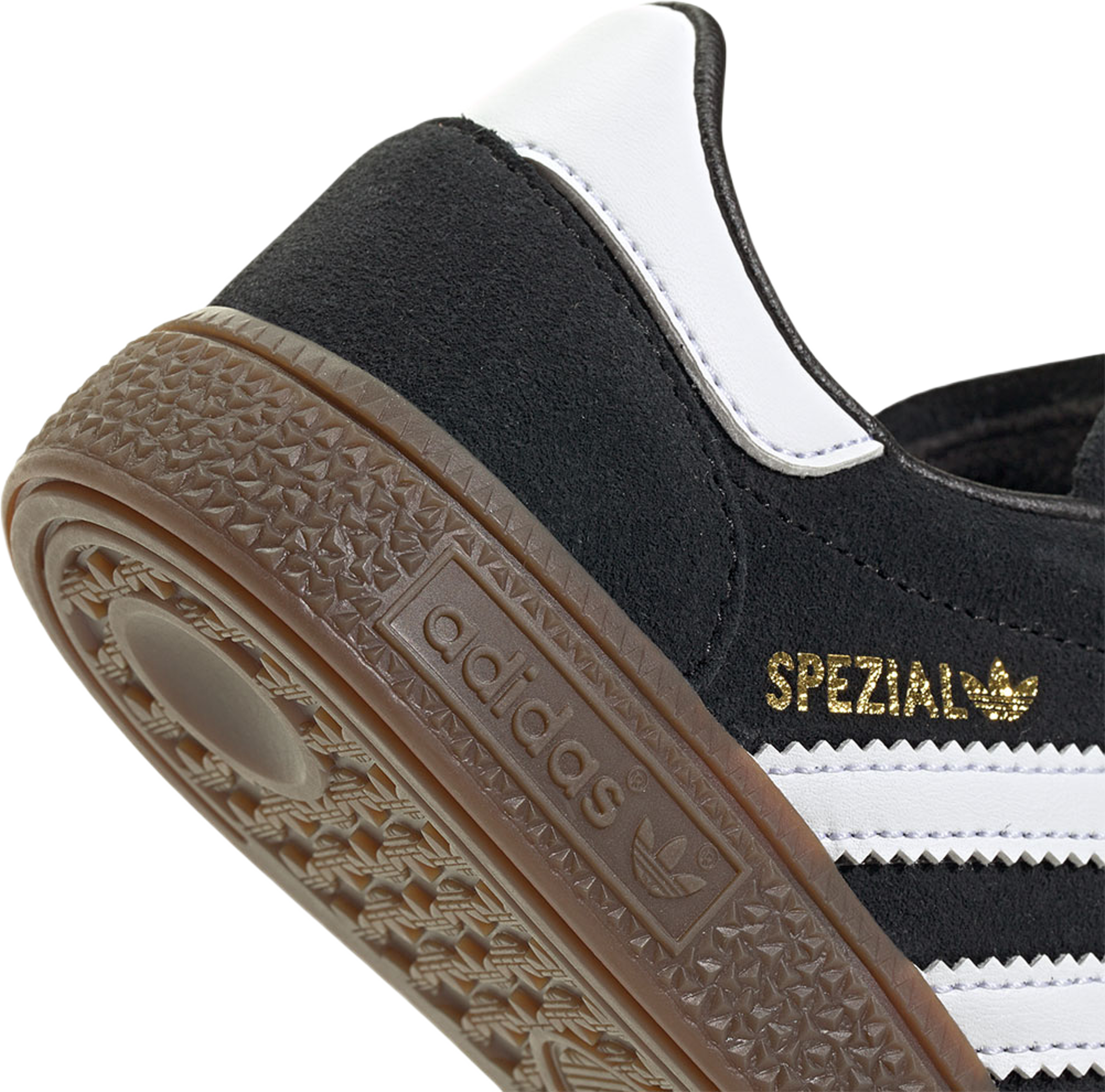 Handball Spezial Skor Barn, från Adidas Originals, i färgen Cblack/Ftwwht/Gum5. Klicka för att öppna bilden i stort format