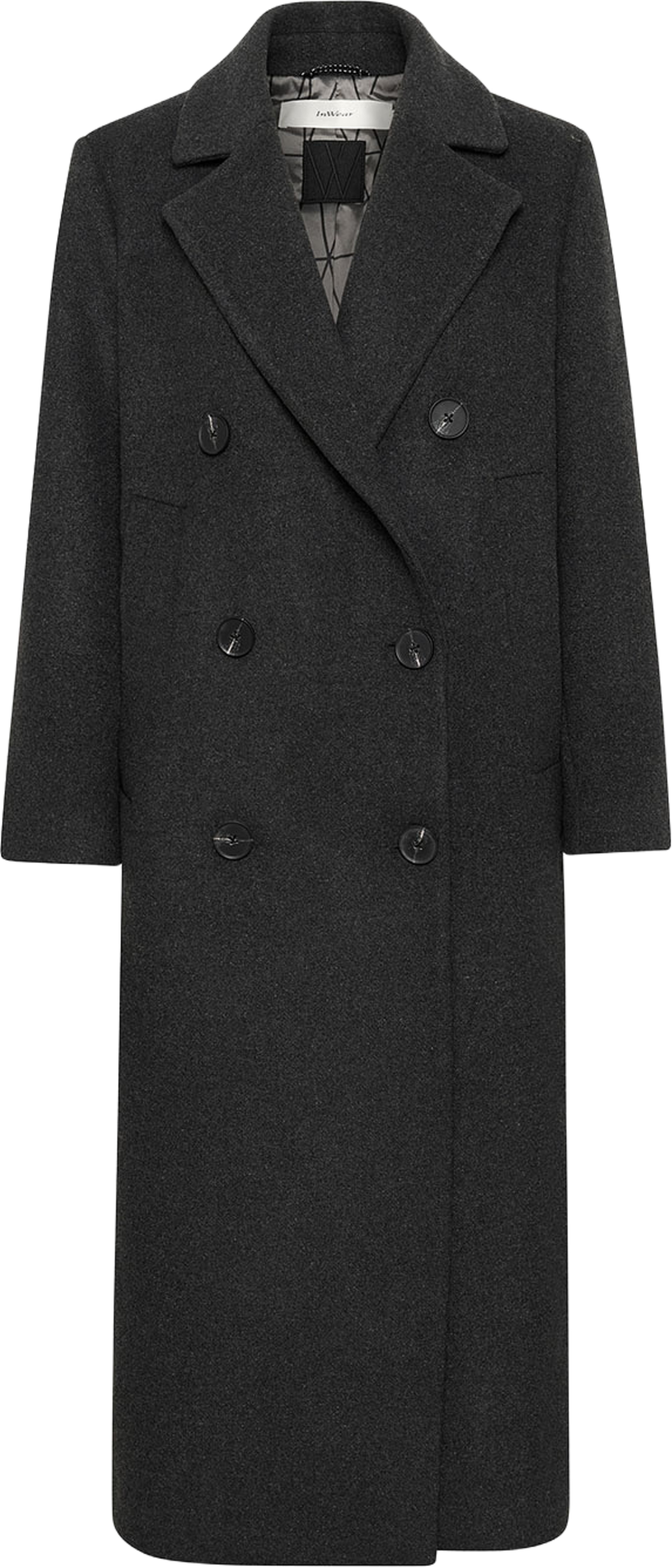 YunahIW Long coat, från Inwear, i färgen Dark Grey Melange.