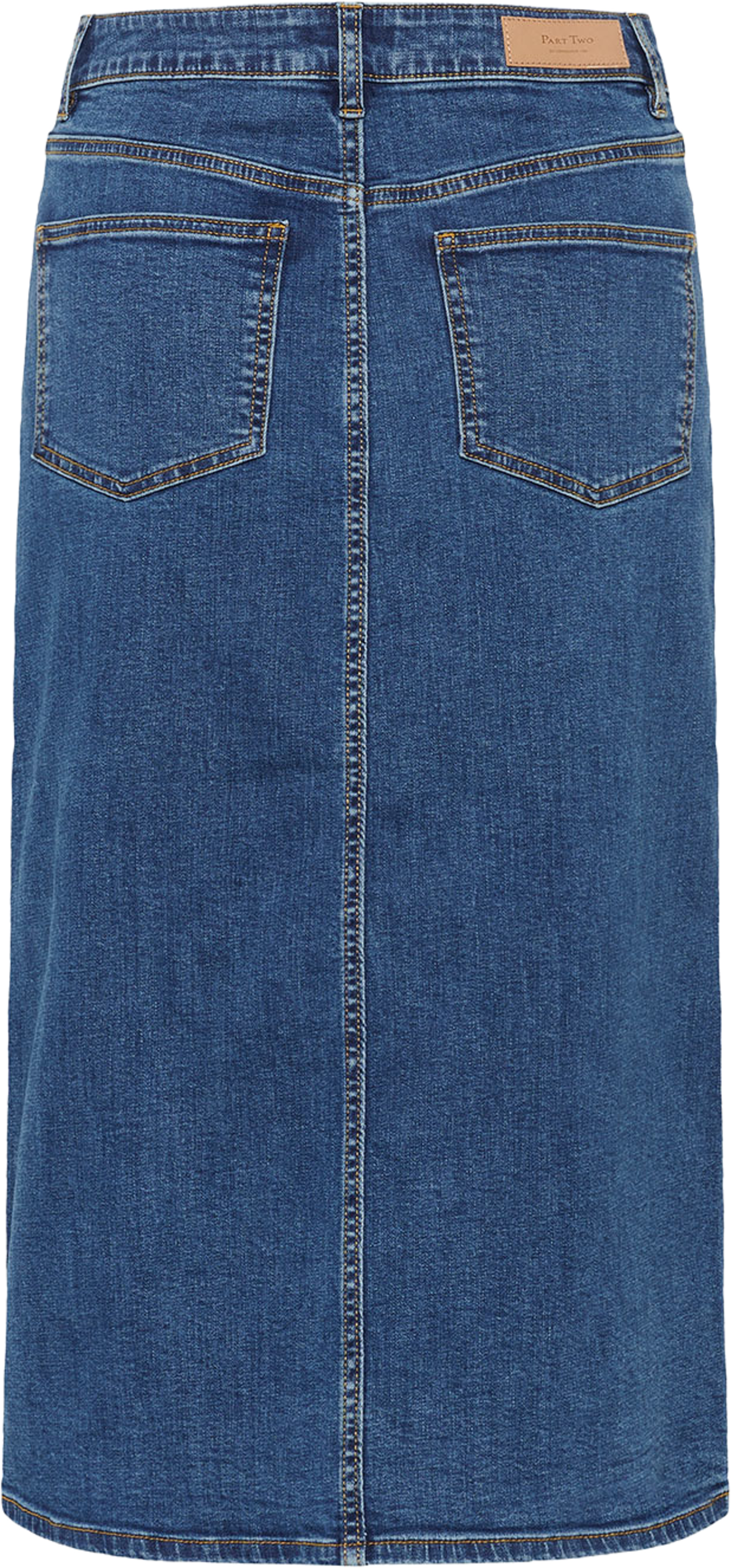 DillinPW Skirt, från Part Two, i färgen Medium Dark Blue Denim.