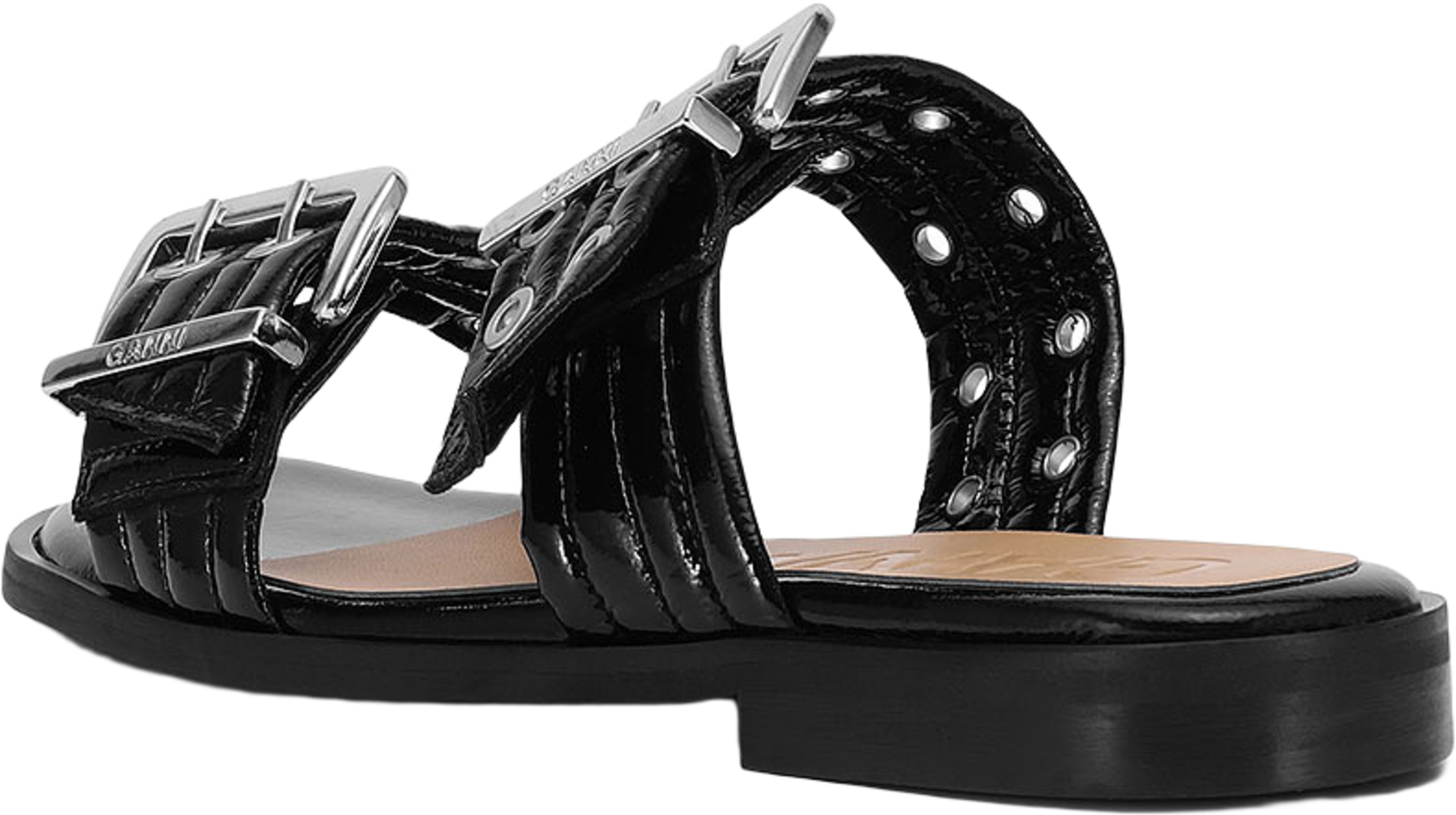 Buckle Two Strap Sandal Naplack