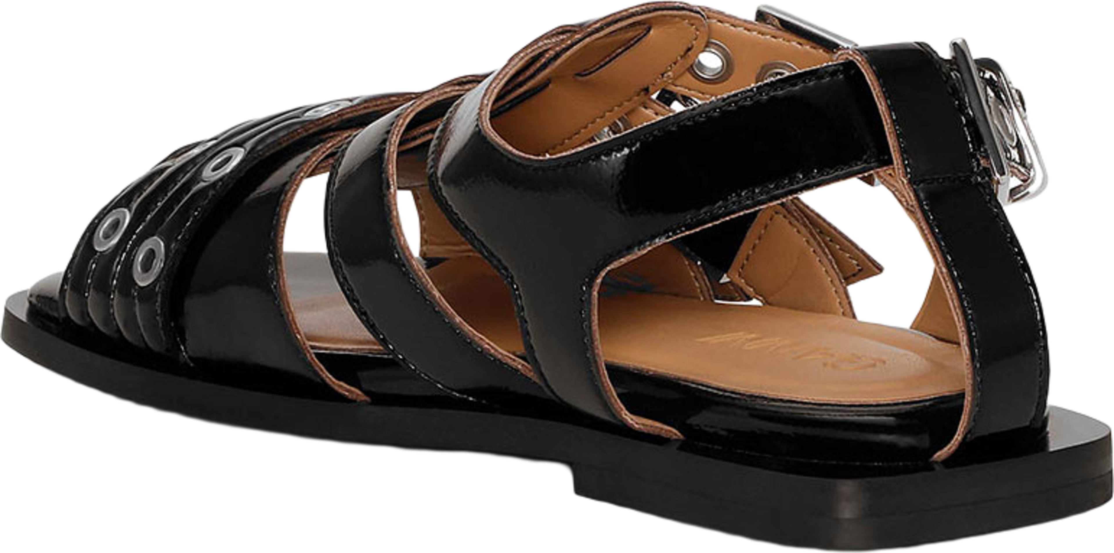 Buckle Flat Strap Sandal Naplack